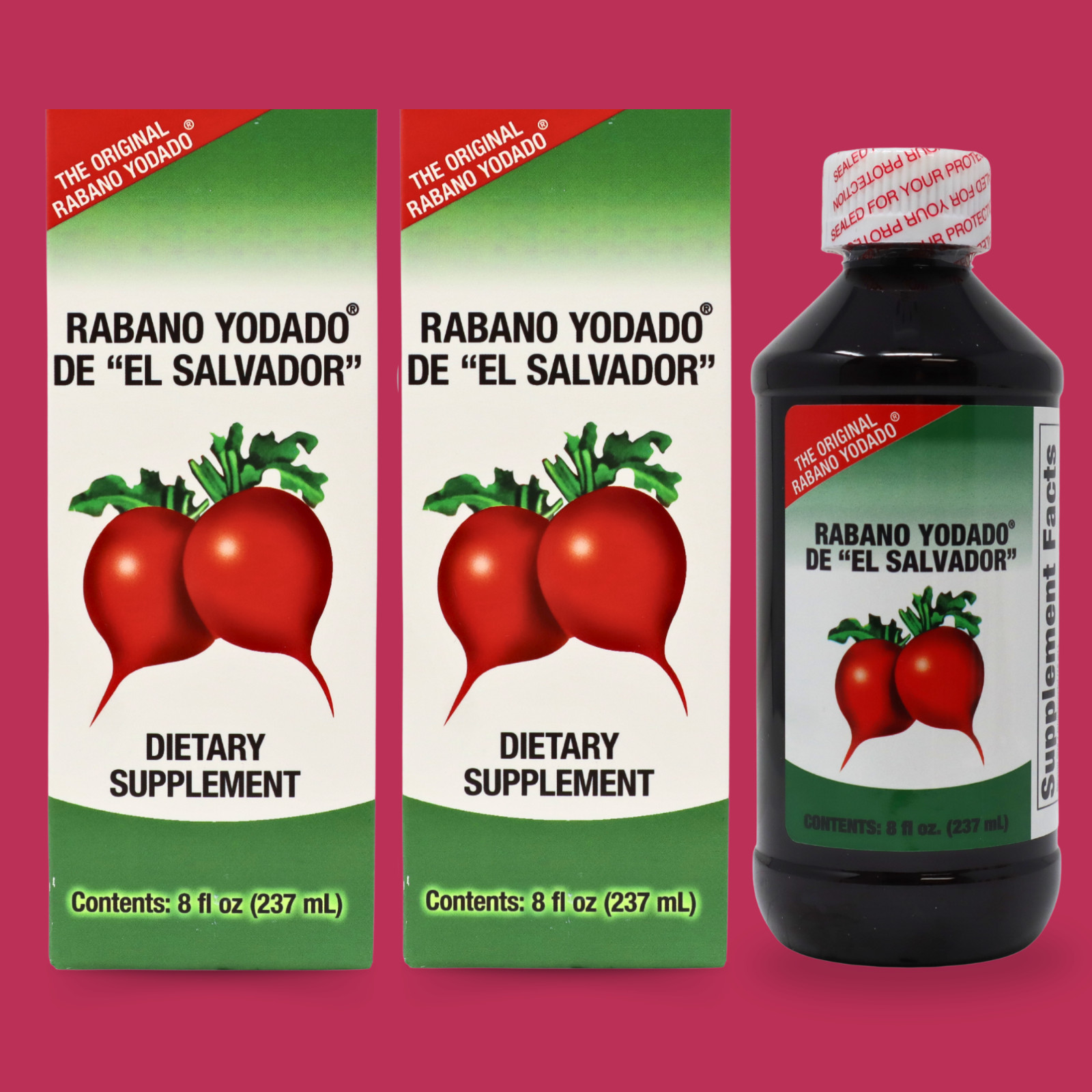 Rabano Yodado de “El Salvador” Dietary Supplement with Vit B – 8 fl oz (2-Pack)