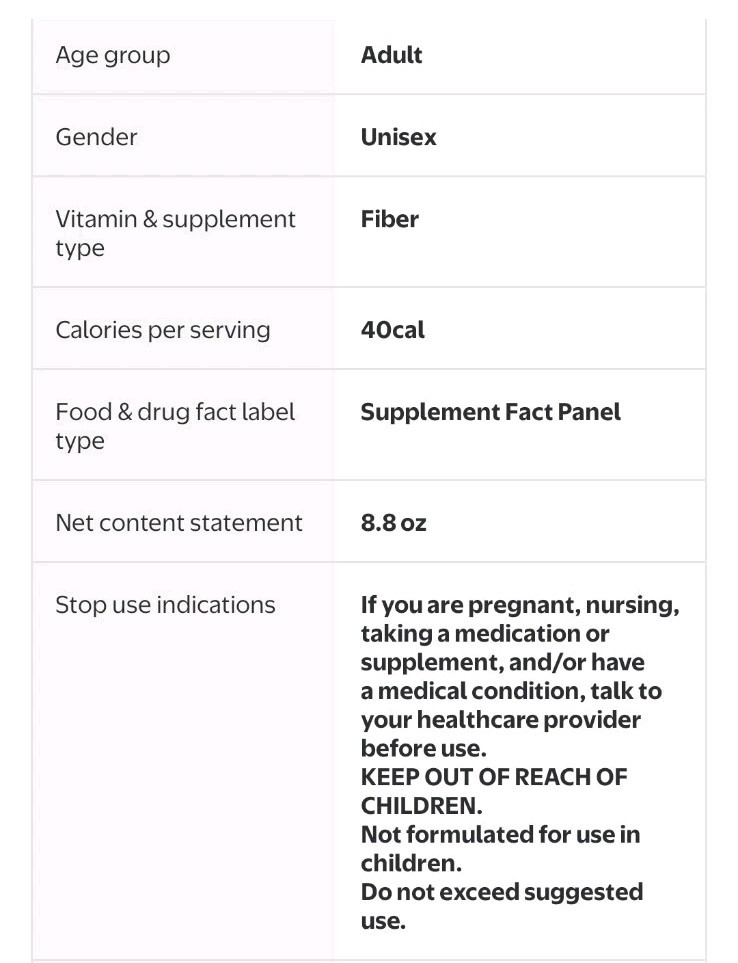 Two Benefiber Prebiotic Fiber+Superfruits 25 Day Supply 8.8 oz Powder Containers