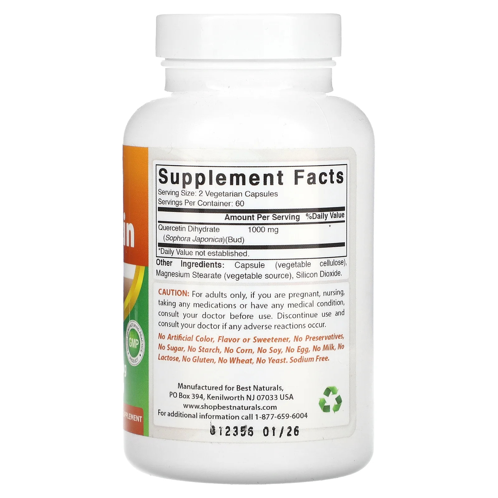 2 X Best Naturals, Quercetin, 120 Vegetarian Capsules (500 mg per Capsule)