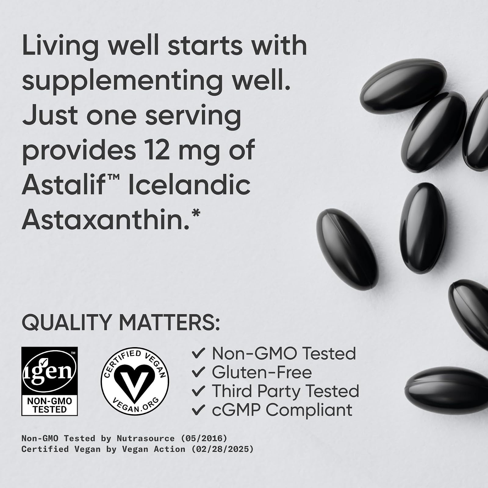Sports Research Vegan Astaxanthin Supplement – 12mg Softgels, 60 Count