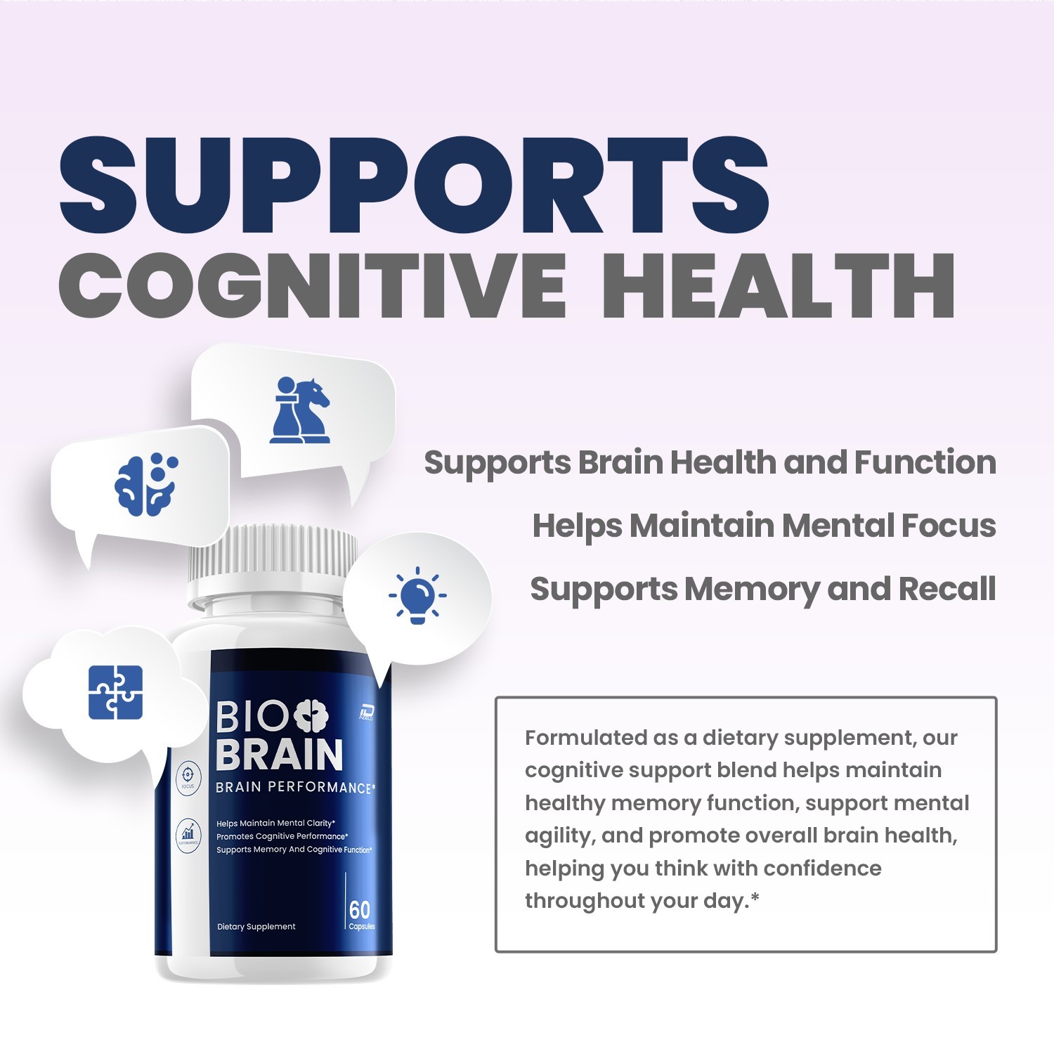 (5 Pack) Bio Brain Supplement Capsules – BioBrain Natural Blend Memory Focus
