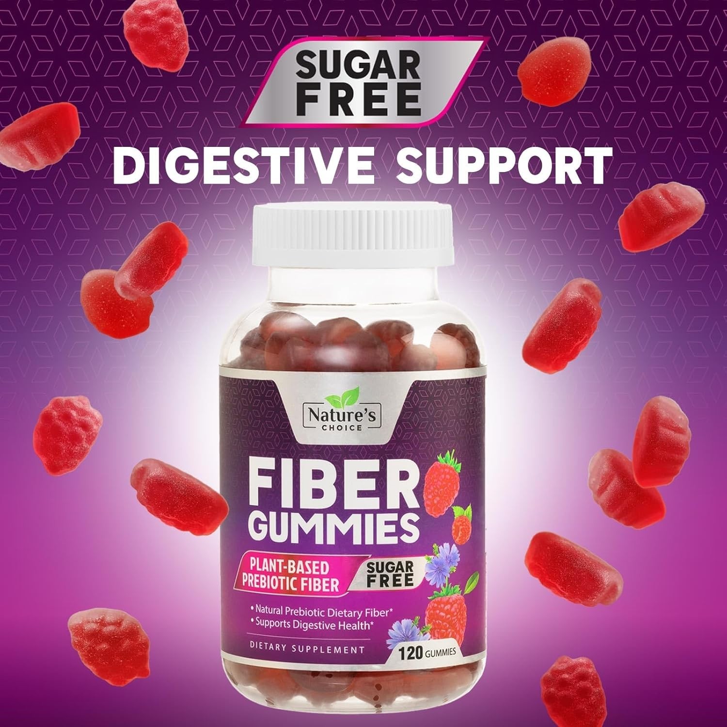 Fiber Gummies Sugar Free 4g Natural Prebiotic Dietary Fiber – Regularity Support