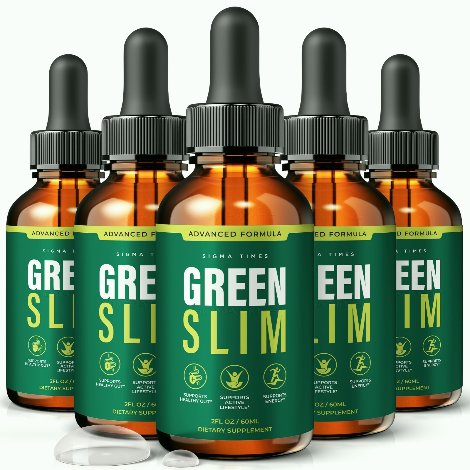 Green Slim Drops, GreenSlim Liquid Supplement for Weight Loss & Energy – 5 Pack