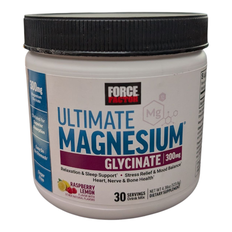 Force Factor – Ultimate Magnesium Glycinate 300mg (30 Servings) Raspberry Lemon