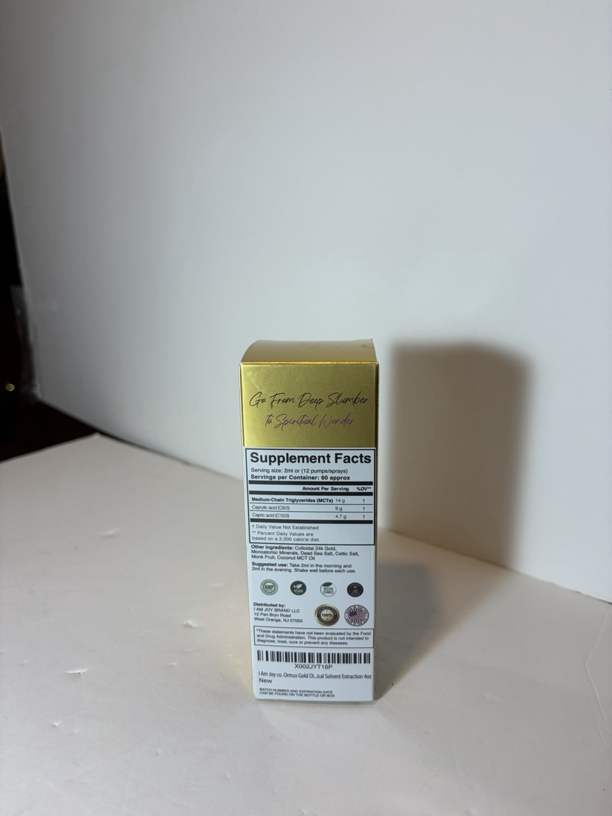 I AM JOY ORMUS + Colloidal 24k Gold Spray Mental Focus 4 oz Alcohol Free
