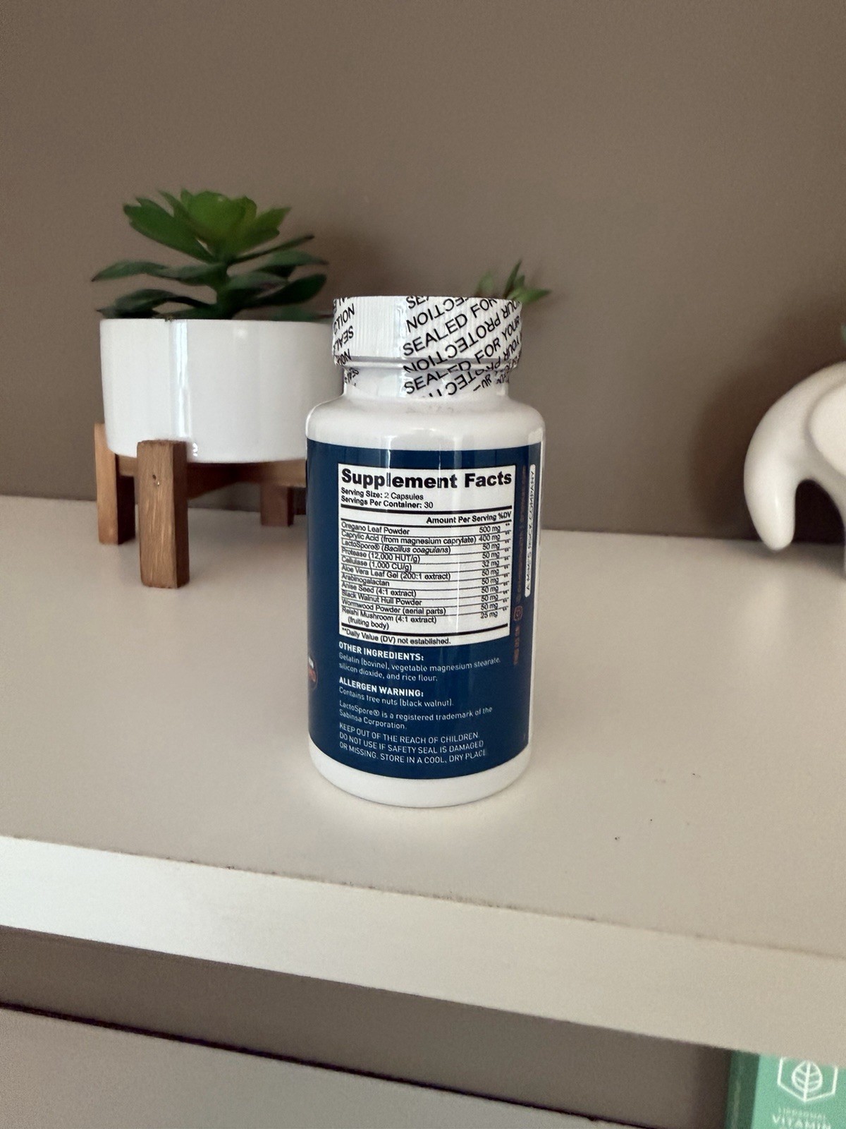 Dr. Tobias Candida & Digestive Support 60 Capsules w/ Oregano, Caprylic Acid