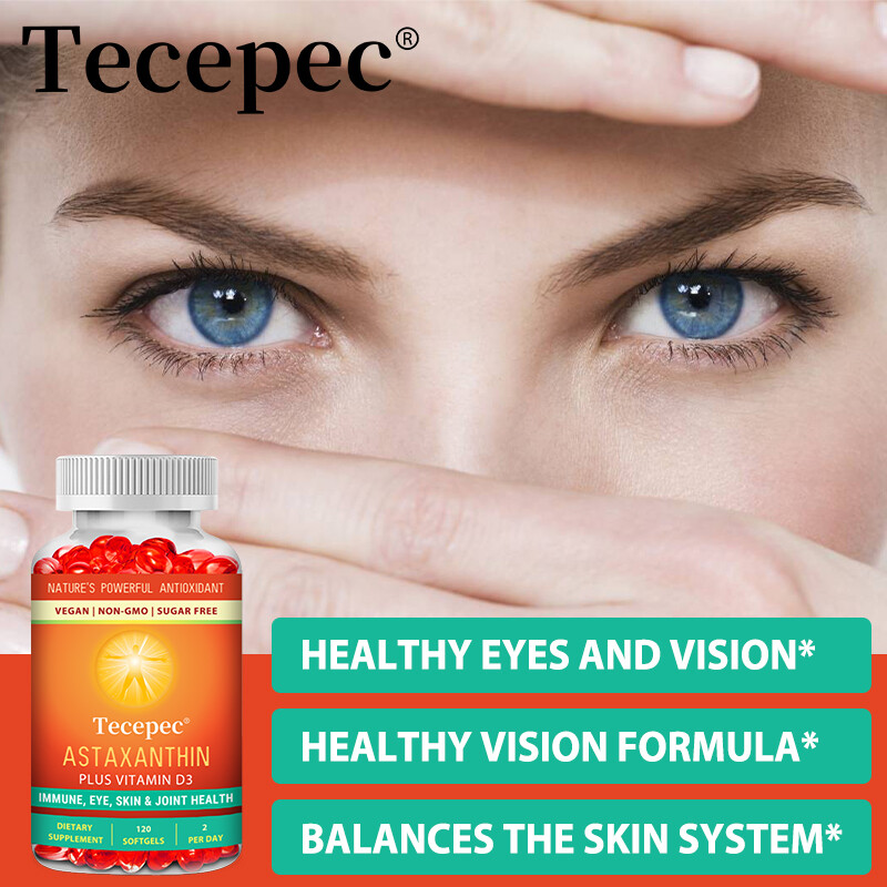 Astaxanthin 12mg Softgels – Supports Eye, Skin, Joint & Immune System Health