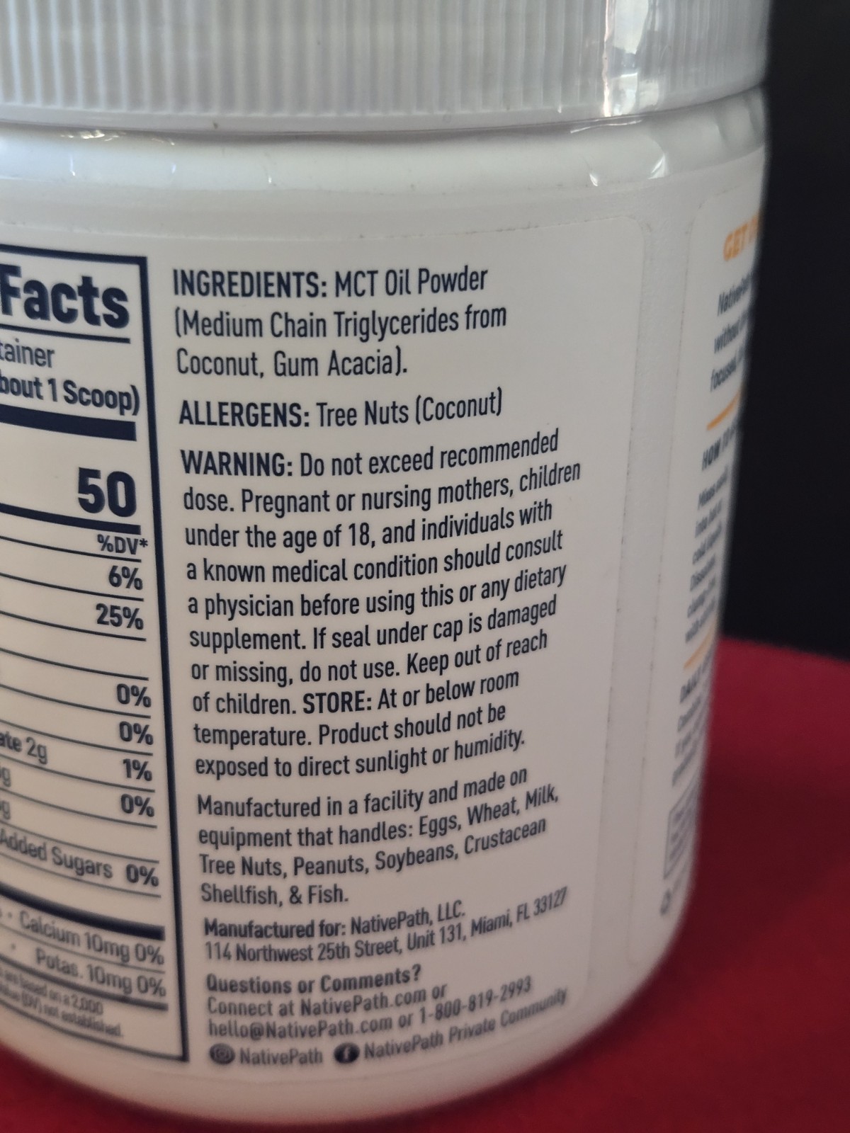 NativePath MCT Powder Metabolic Support 25 Servings 6.3 oz Lot of 2 Exp 08/2026