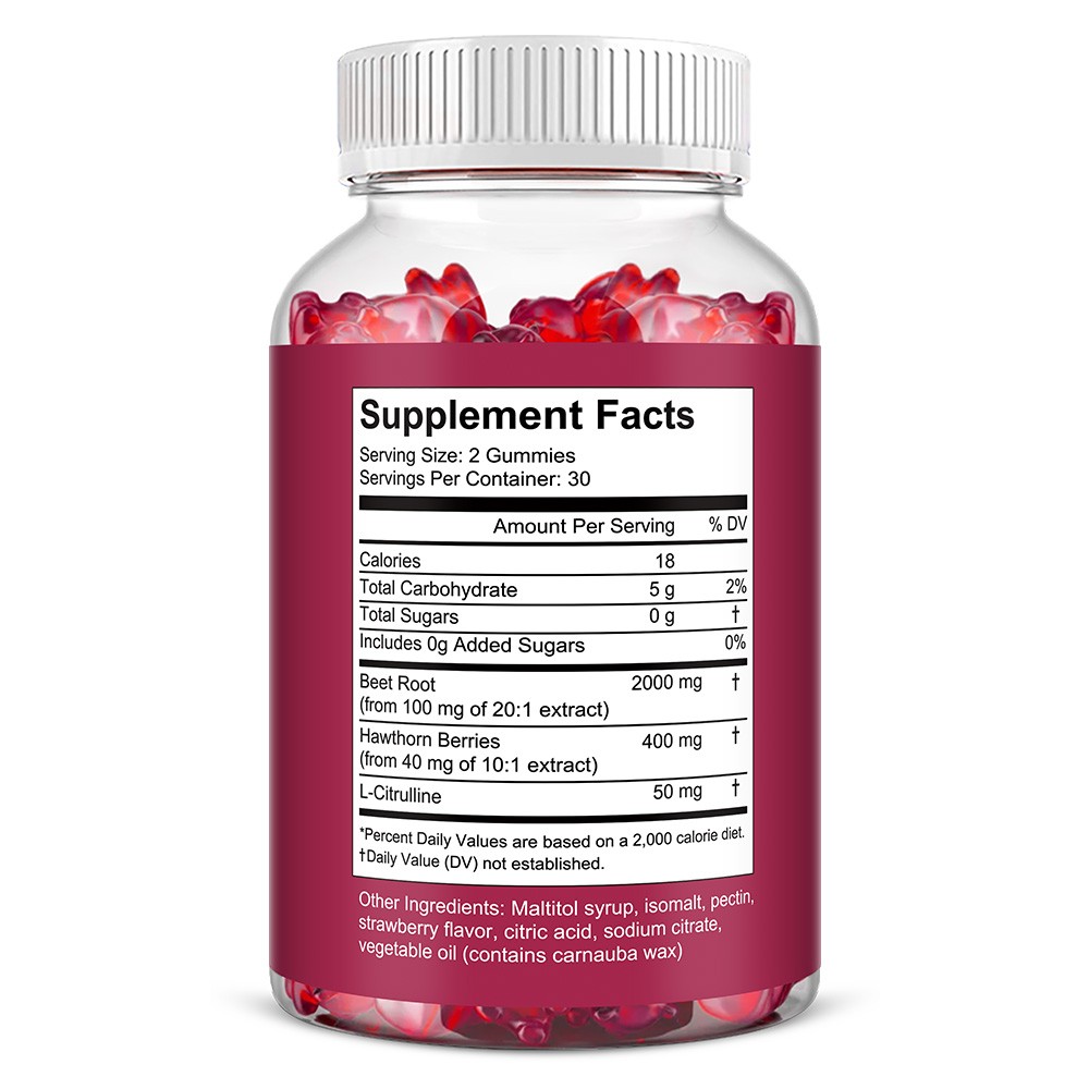 Blood Pressure Supplements Aids Cardiovascular Health Performance 60 Gummies