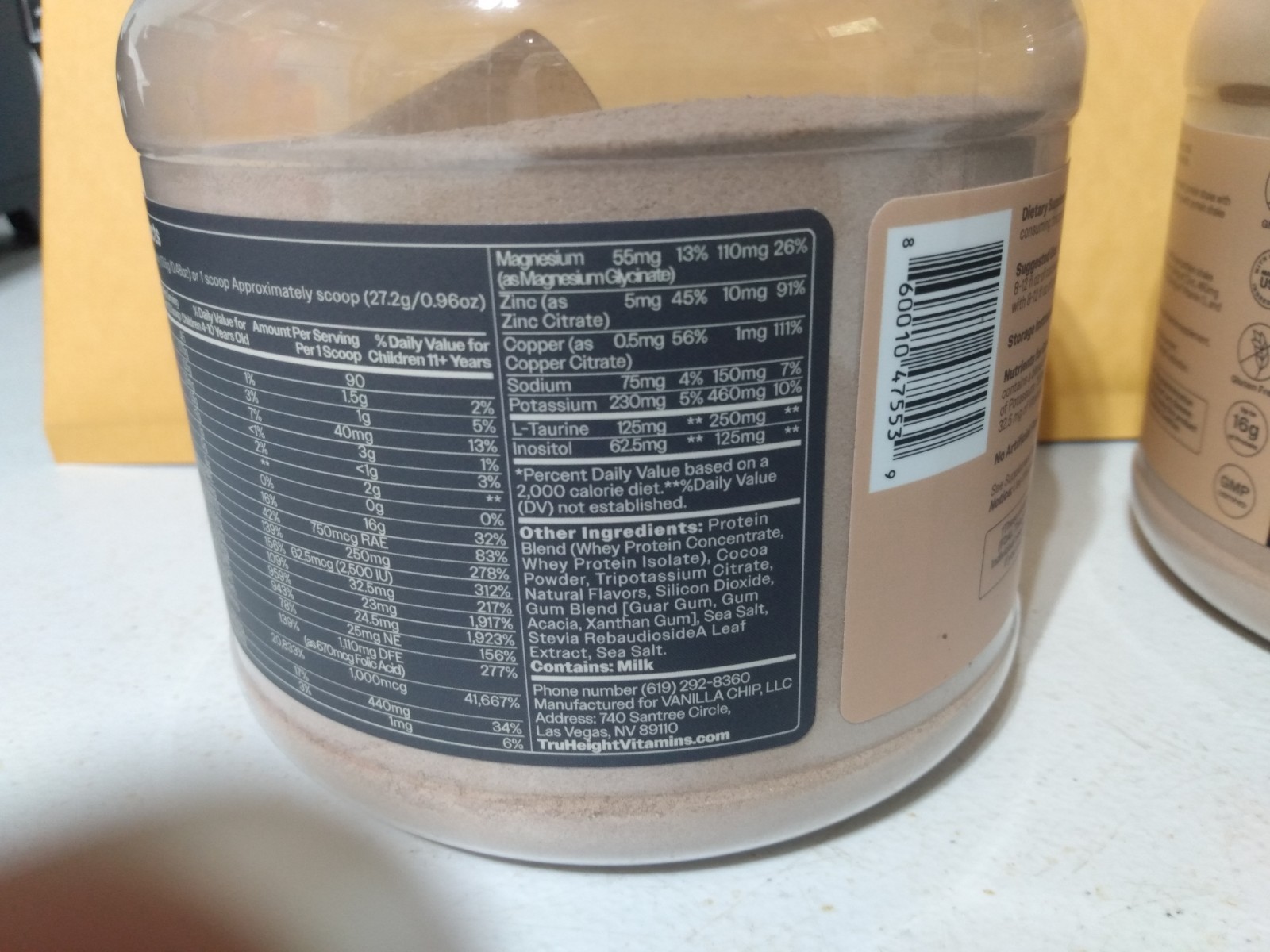 2 TRUHEIGHT KIDS & TEENS 4+ GROWTH PROTEIN SHAKE CHOCOLATE MILK FLAVOR 05/27