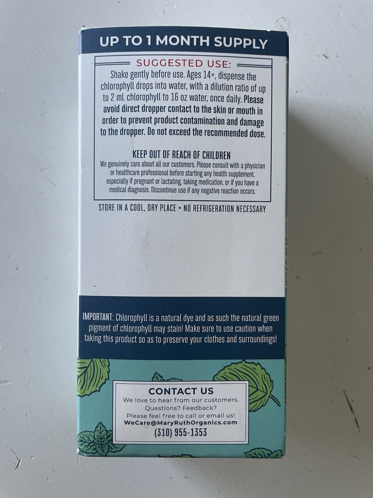 MaryRuth’s Vegan Chlorophyll Liquid Drops Peppermint 2 fl oz (60 mL)