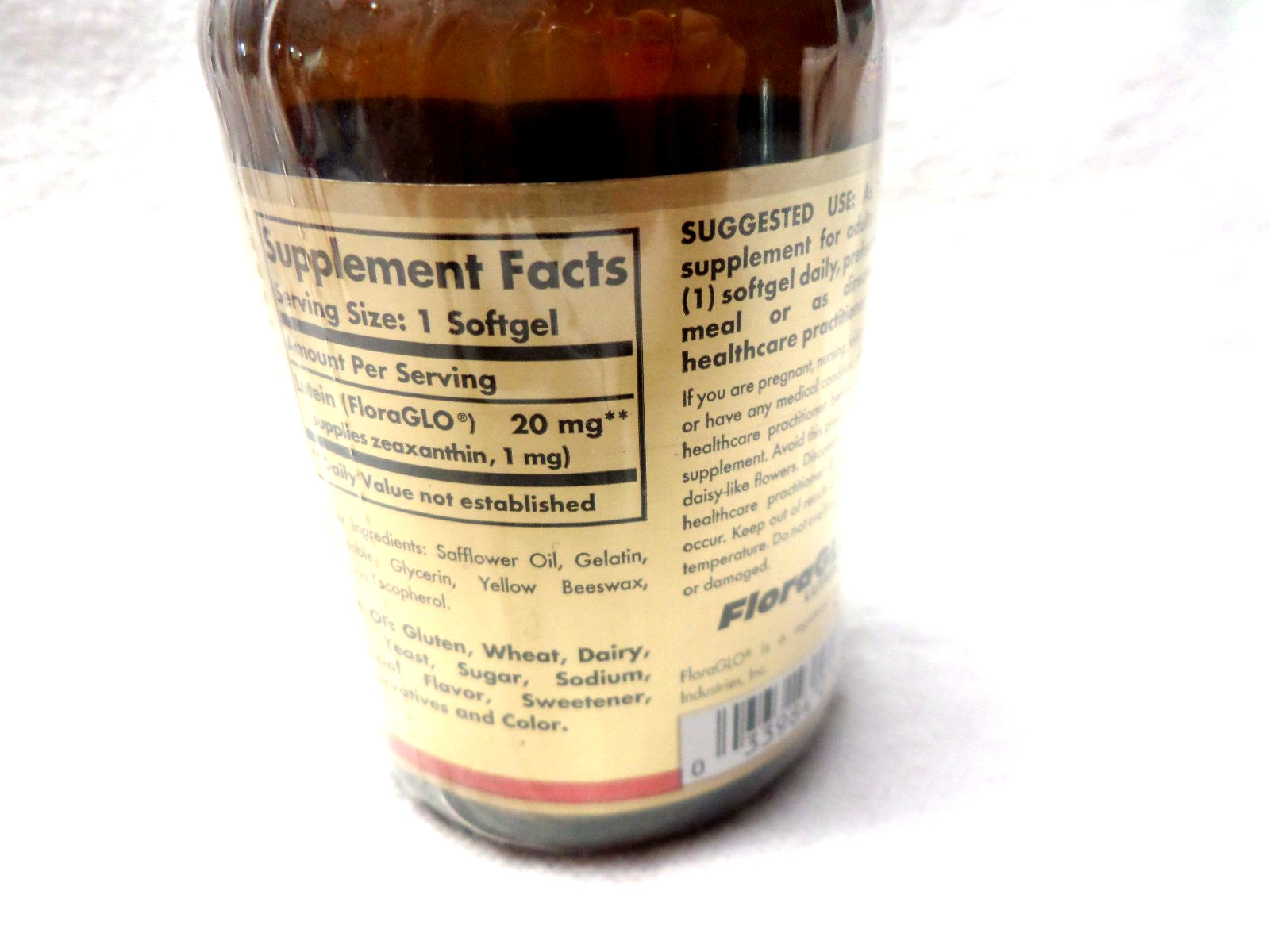 Solgar: Lutein 20mg for Gluten-free, 60 Softgels- New/Sealed Exp:8/27