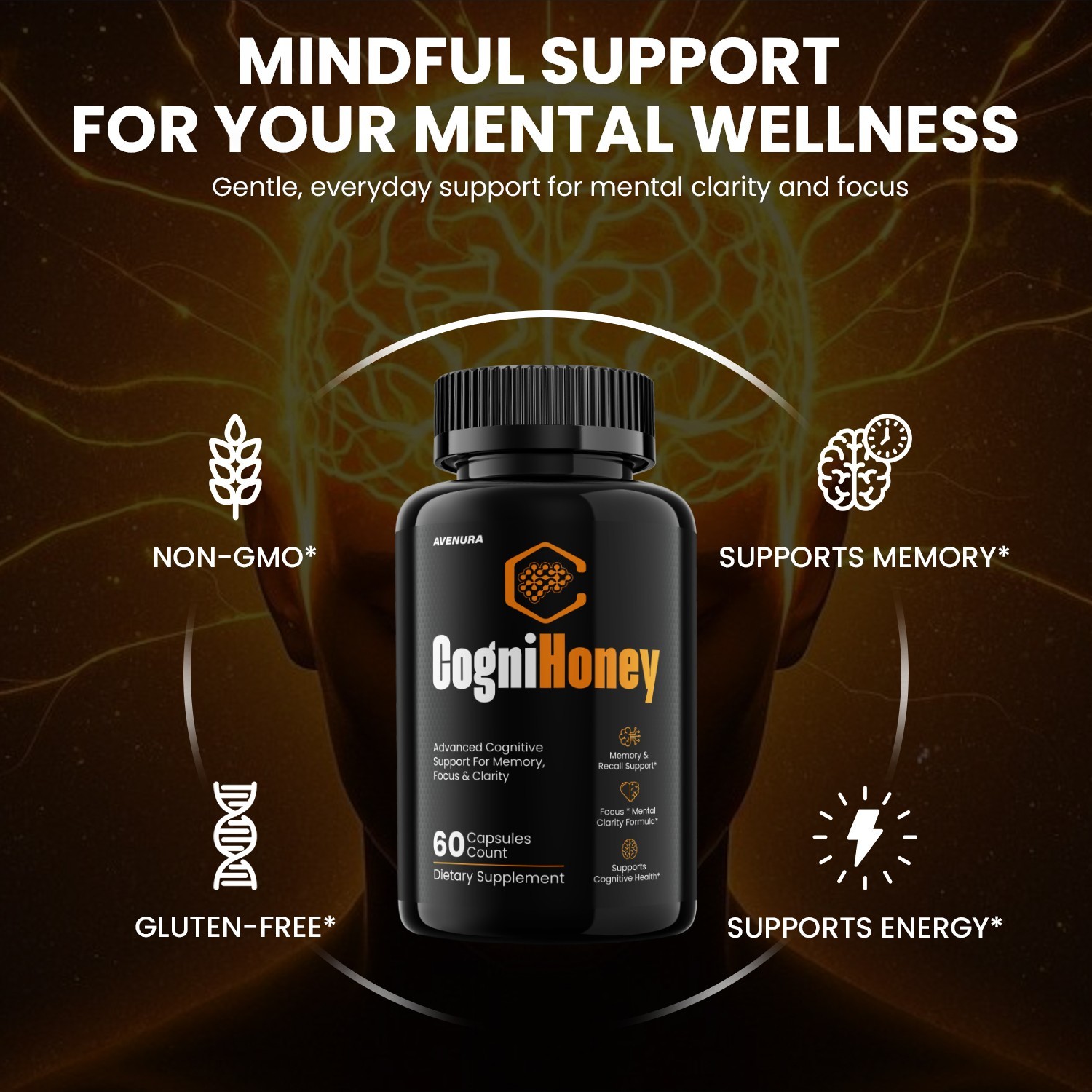 (1 Pack) CogniHoney Capsules – Cogni Honey Advanced Formula Brain Health Support