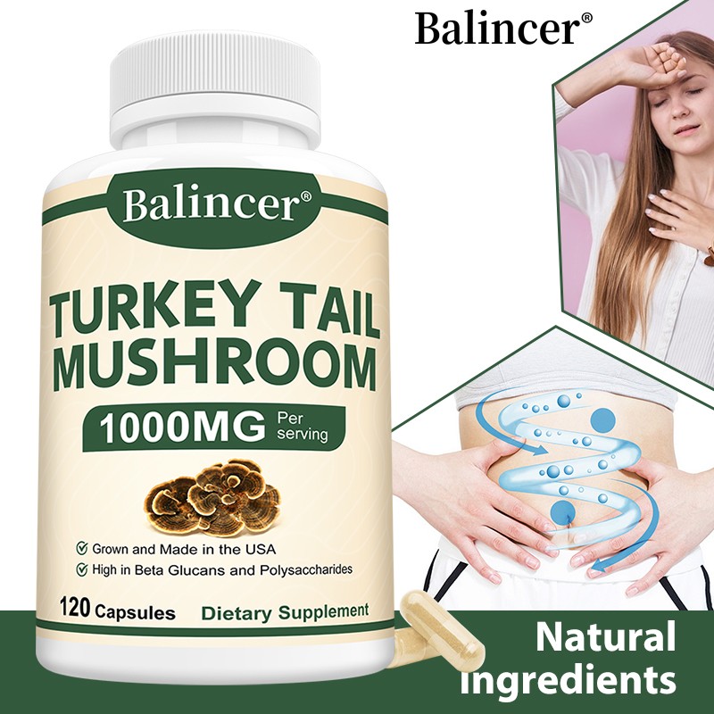 Supplements Turkey Tail Mushrooms Improve Digestion Strengthen Immunity 120 Pill