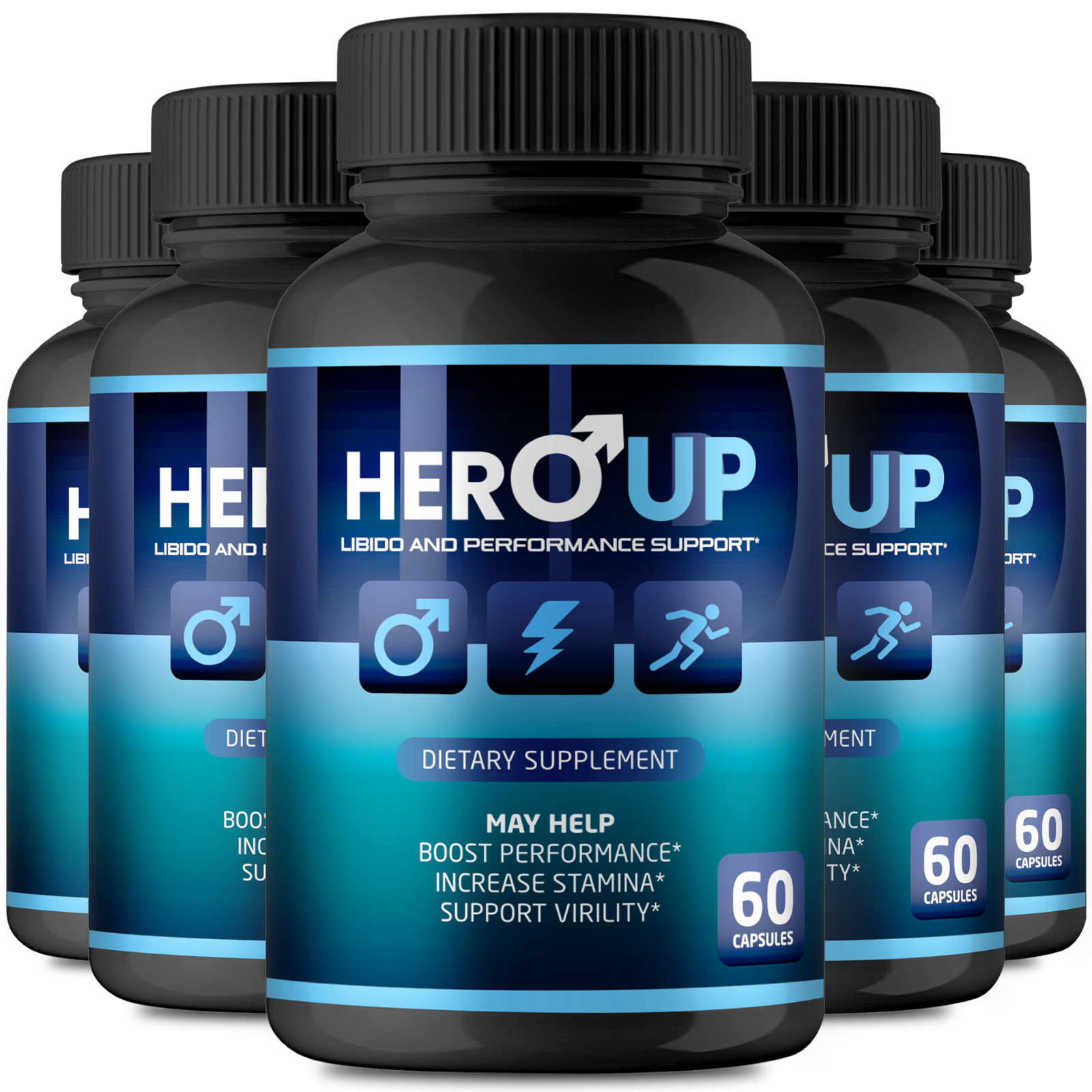 (5 Pack) Hero Up Men Enhancement Pills, HeroUp Male Health Support Capsules