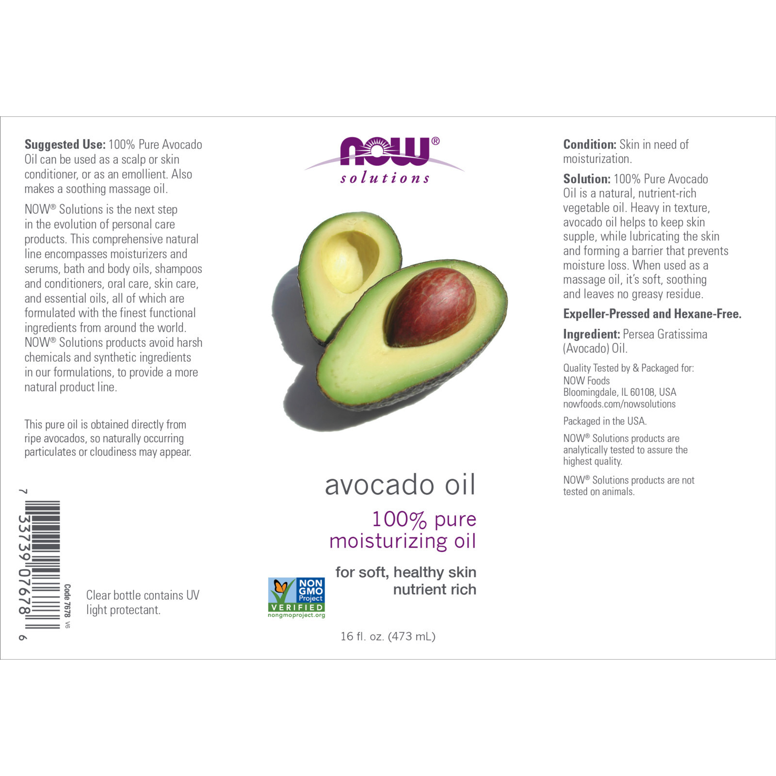 2 x NOW Avocado Oil 16 fl oz