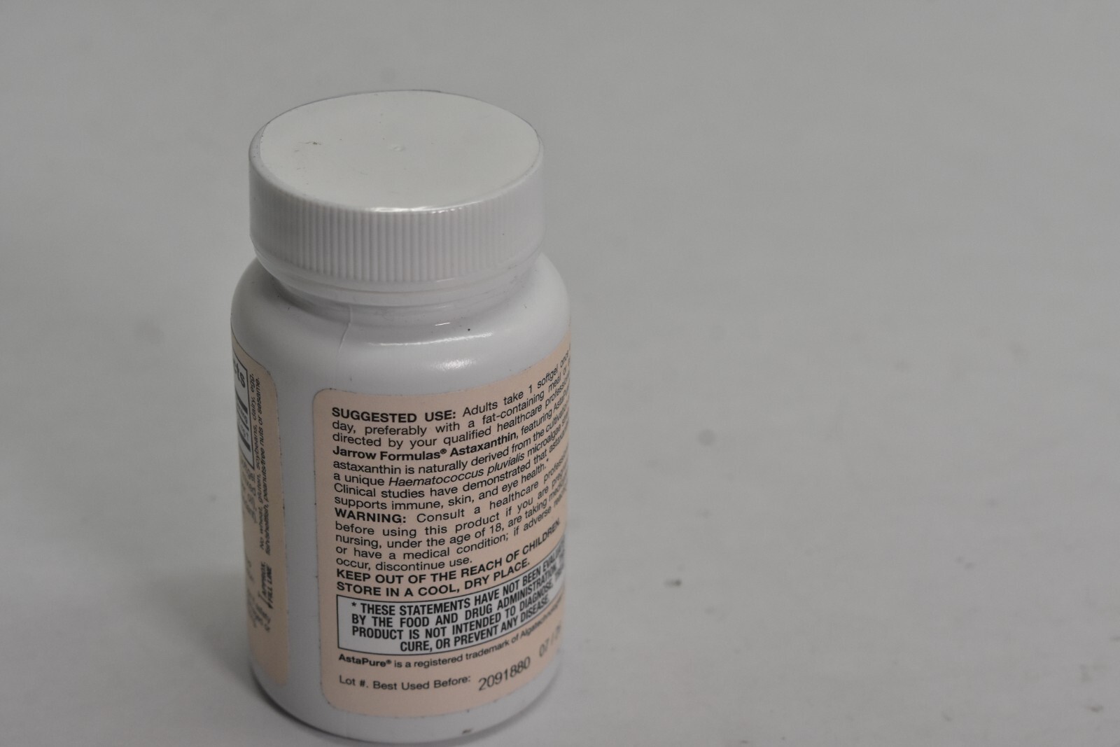 Jarrow Formulas Astaxanthin 12 mg 30 Softgels Capsules Dietary Supplement 07/26