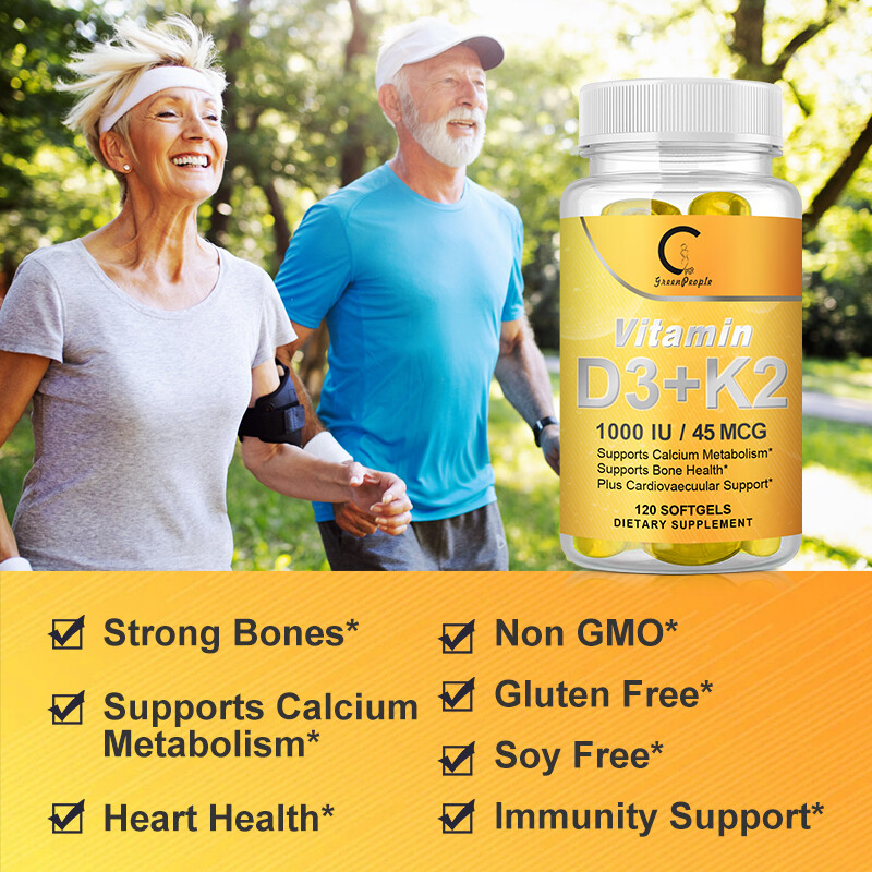 Vitamin D3 1000 iu K2 (MK-7) Supports Calcium Absorption, Bone, Immune Health