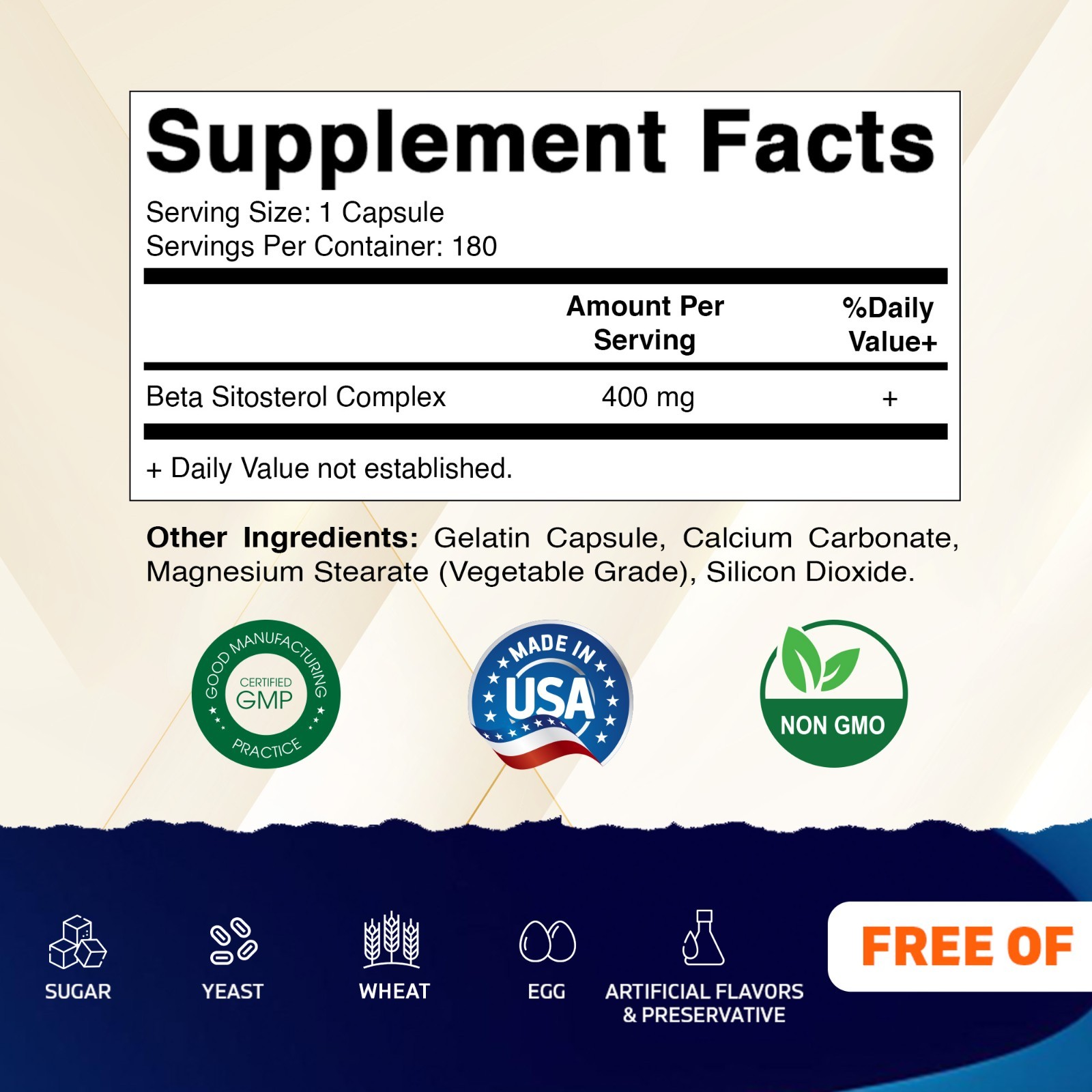 Vitamatic Beta Sitosterol Complex 400 mg 180 Capsules