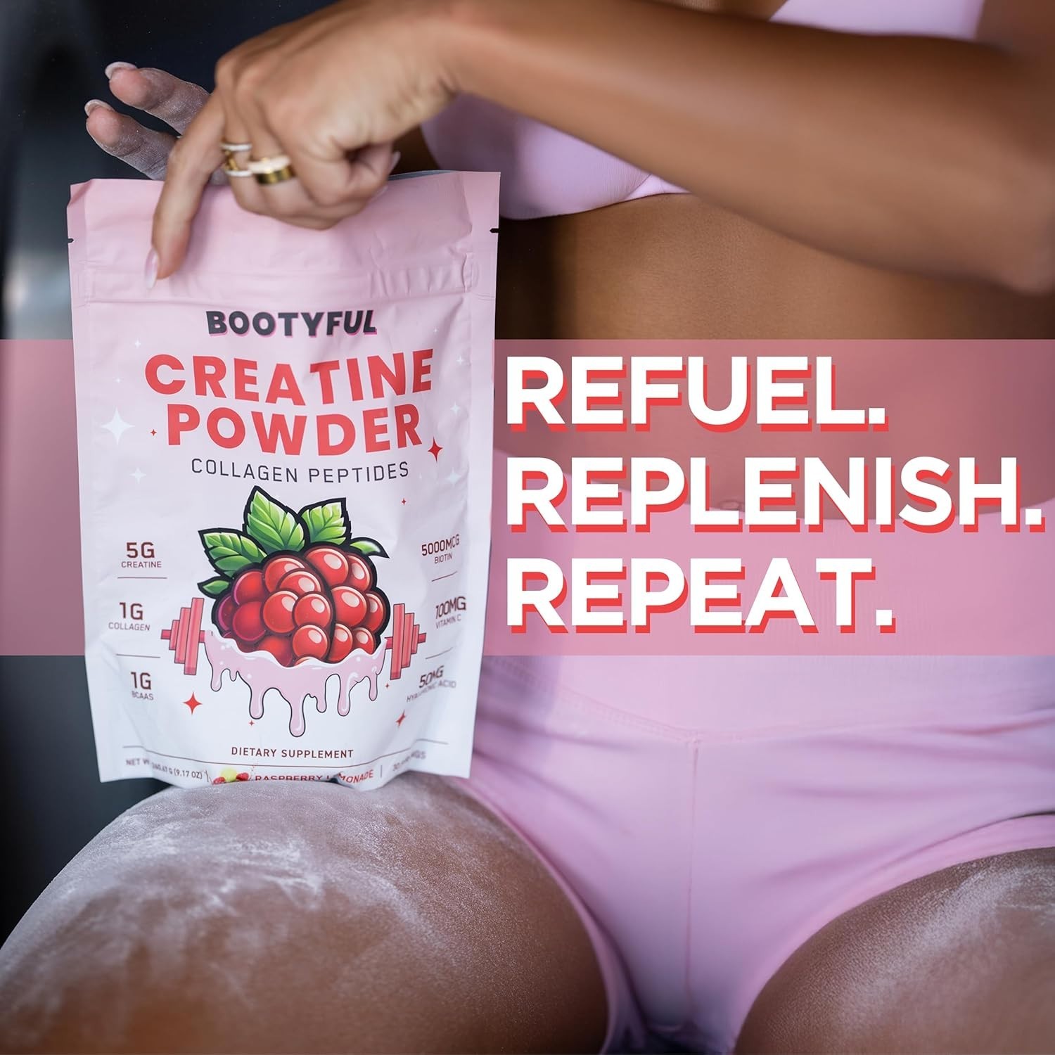 Creatine for Women – Booty Builder – Packed with Collagen, Biotin, BCAAs, Hyalur