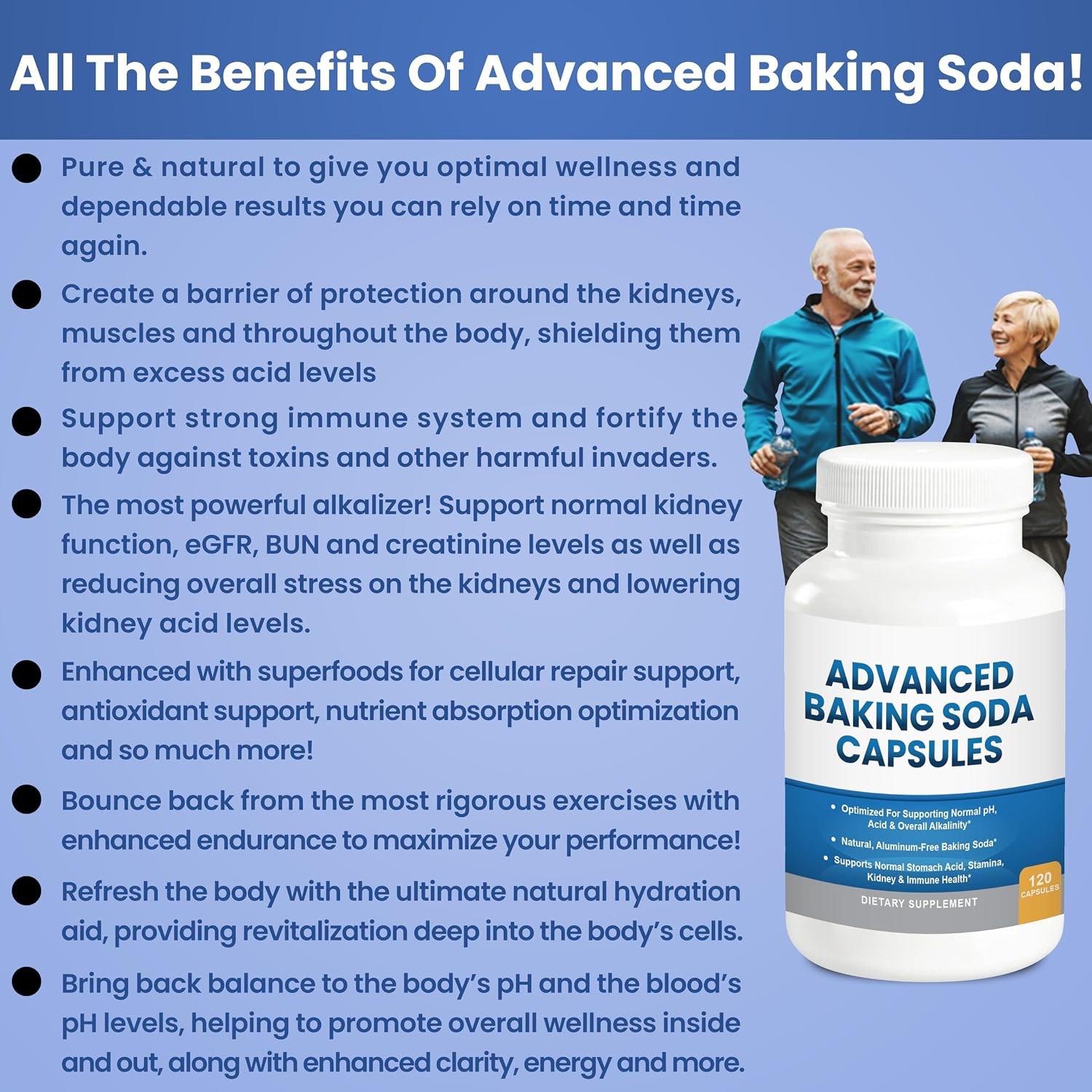 Advanced Baking Soda Capsules: Organic Use Aluminum Free Baking Soda 240 capsule