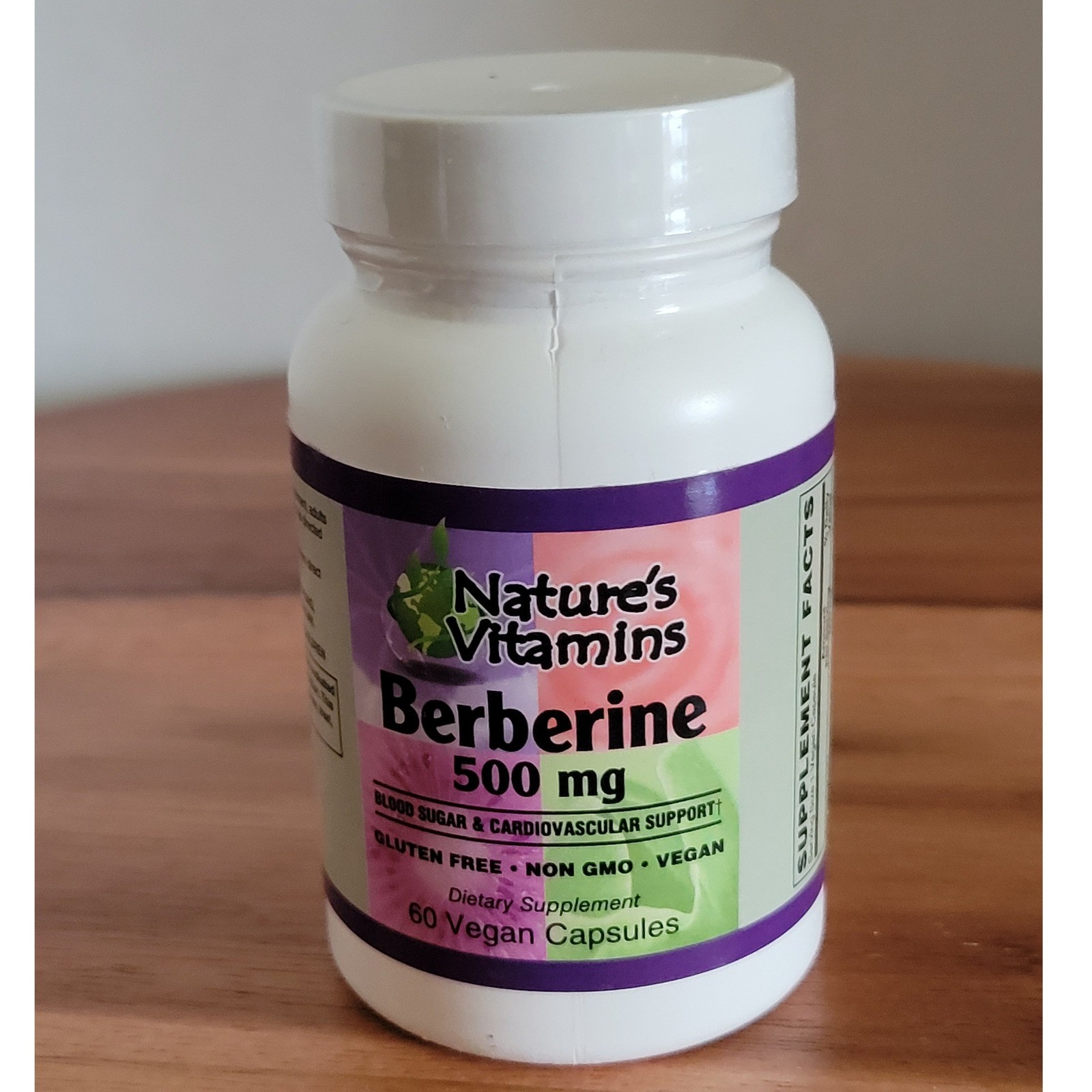 Nature’s Vitamins Berberine 500 mg 60 vegan capsules exp 12/27