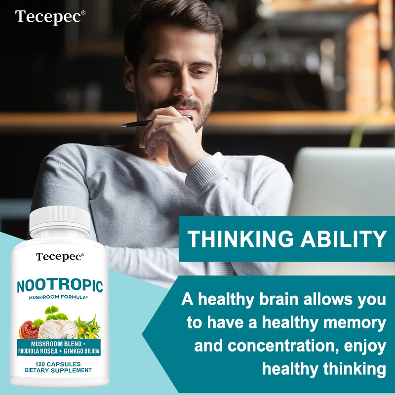 Nootropics Brain Support Supplement, Lions Mane, Shiitake, Reishi & Chaga
