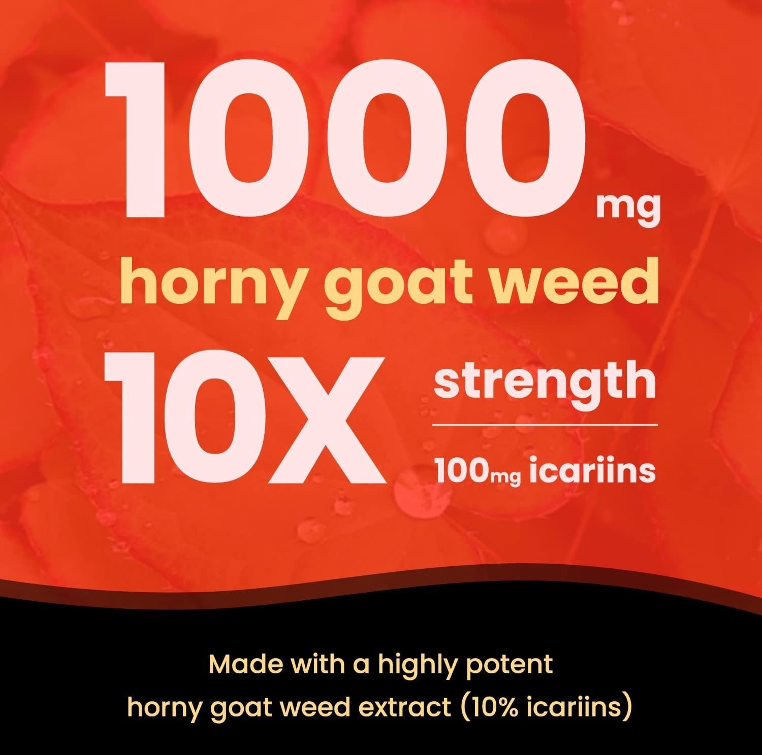Horny Goat Weed, 1000mg Epimedium Energy Supplement, 10X Strength Icariin, Gi…