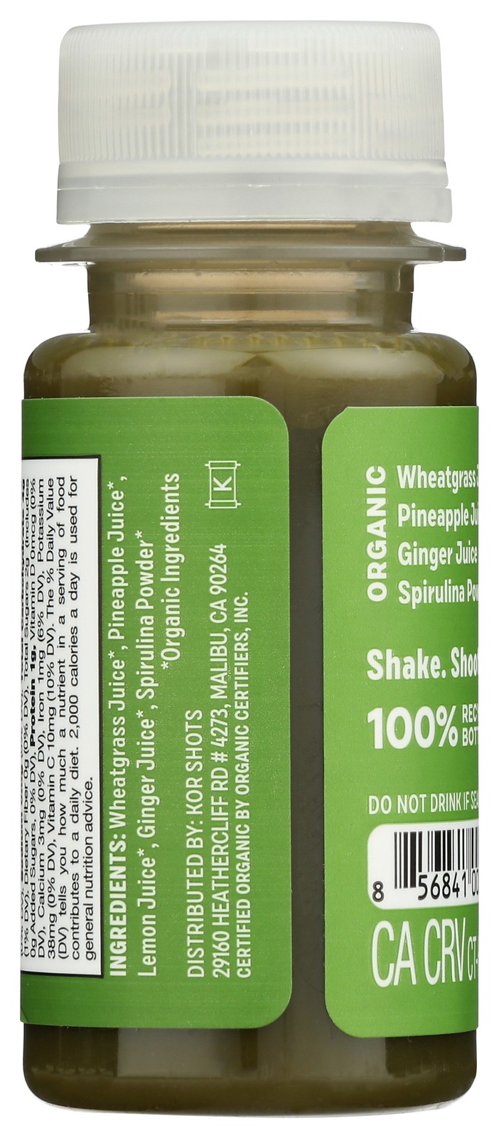 Organic Kor Wheatgrass Juice Shot Green Up 1.7 Fl Oz Powder 12 Pack