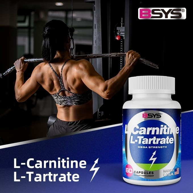 L-Carnitine for Adult, Fitness Exercise 60 Capsules 500 mg Energy Supplement