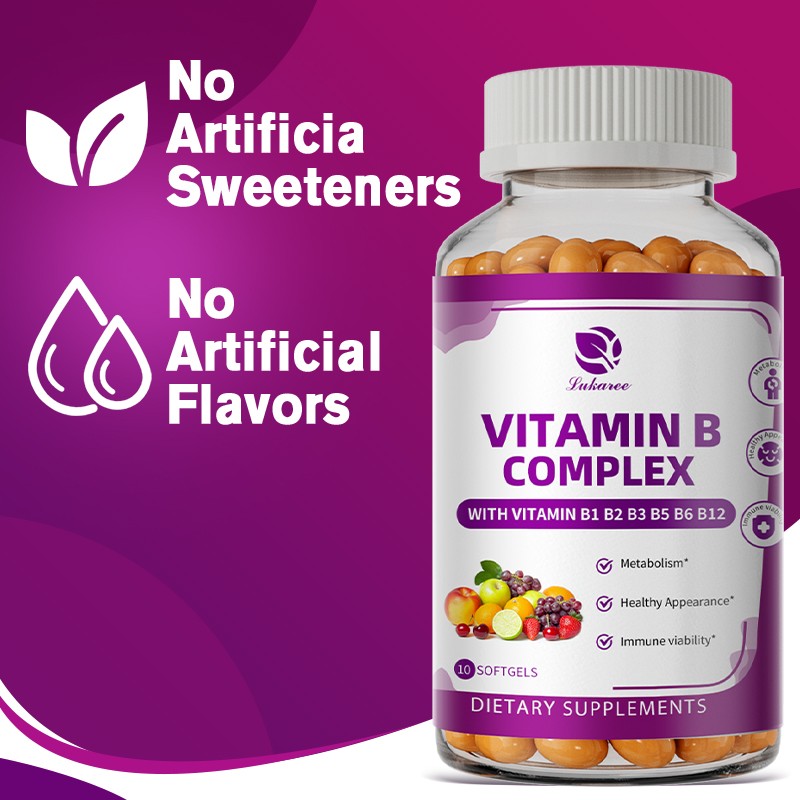 Vitamin B Complex 120 Capsules – B1,B2,B3,B5,B6,B7,B9,B12, Energy Immune Support
