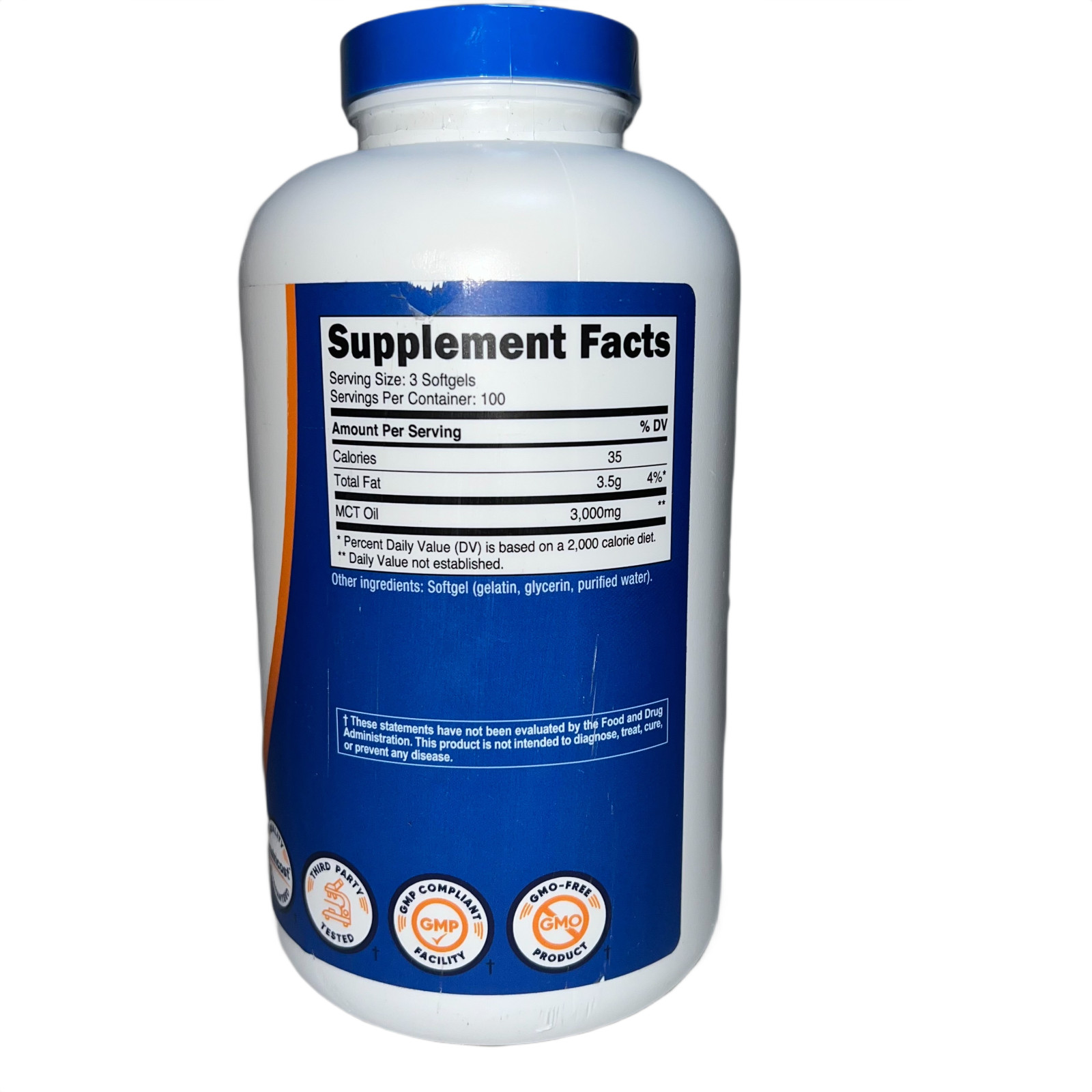 Nutricost MCT Oil Softgels 1000mg, 300 Softgels