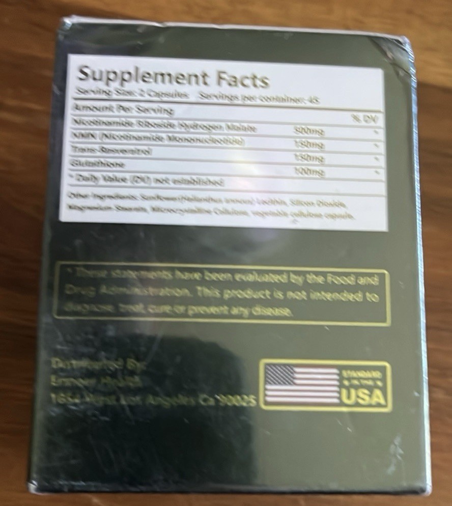 ERMOER NAD+ Liposomal Advanced Formula 900mg Supplement 90 Capsules