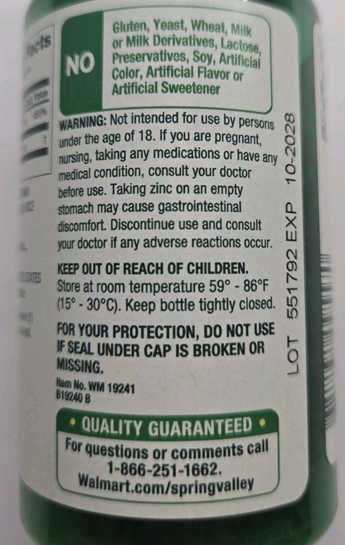 Quercetin 500 Mg Spring Valley Vegetarian Capsules 60 Count Exp 10-2028