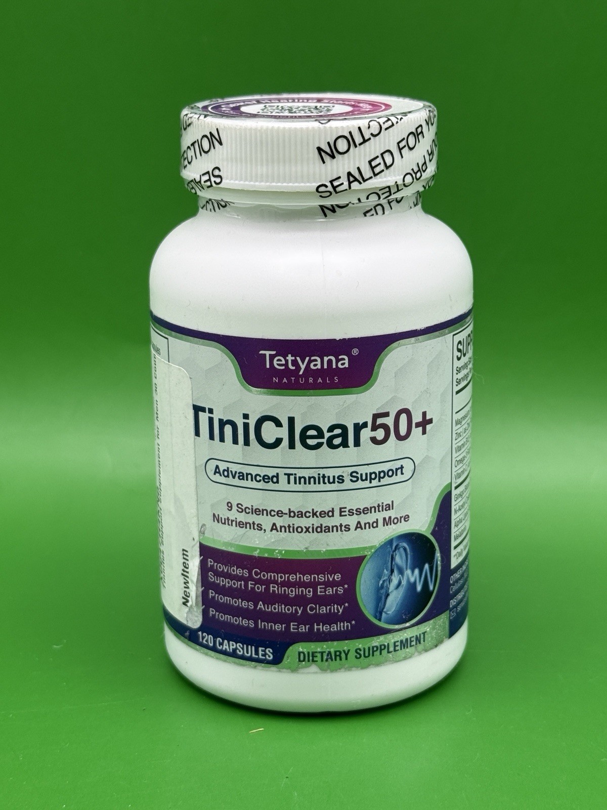Tetyana Naturals TiniClear 50+ – Advanced Tinnitus Support – 120 caps -Exp 04/27