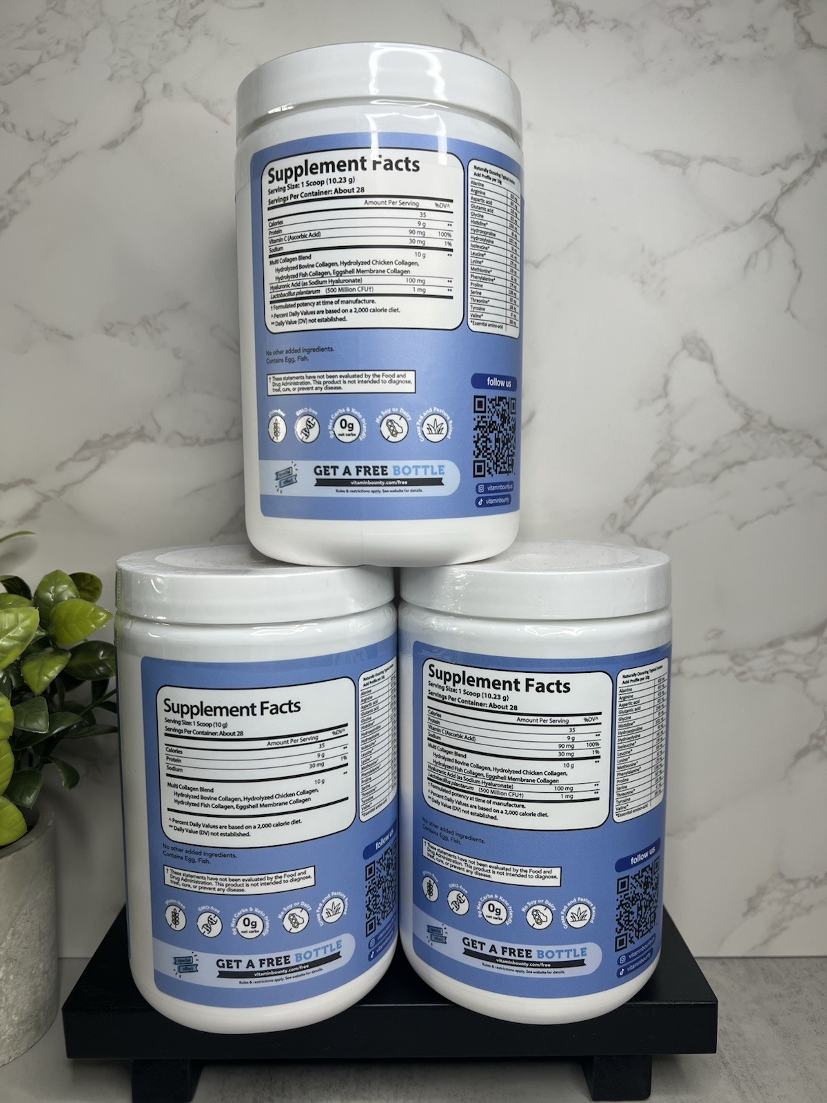 vitamin bounty Multi Collagen Complex+ Powder 3 Pack, Unflavored Exp 10/28
