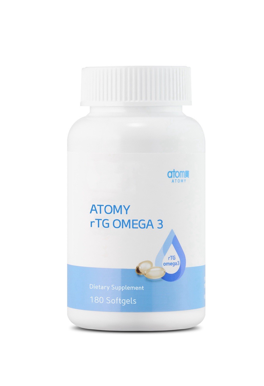 Atomy rTG Omega-3 EPA DHA 180 Softgels Vitamin E High Bioavailability Patented