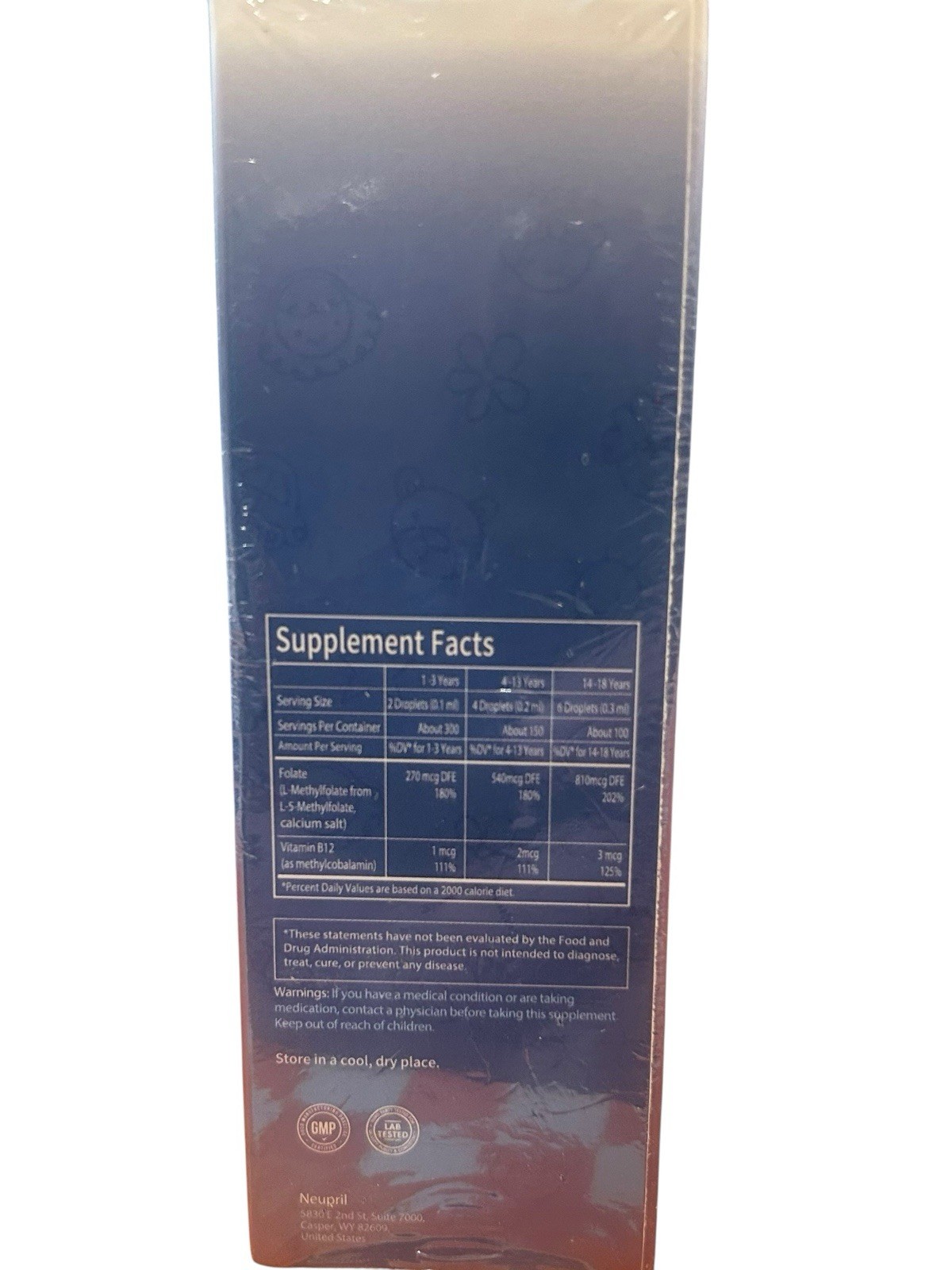 neupril L-Methylfolate Methyl-B12 Kids Liquid Berry Flavor Mood Focus 1 fl oz