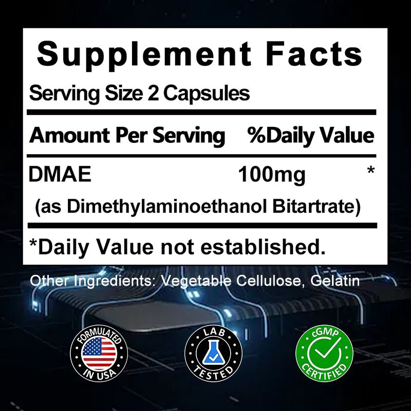 Dmae 100 Mg Nootropic Brain Support Supplement Supports Mental Clarity-120 Caps