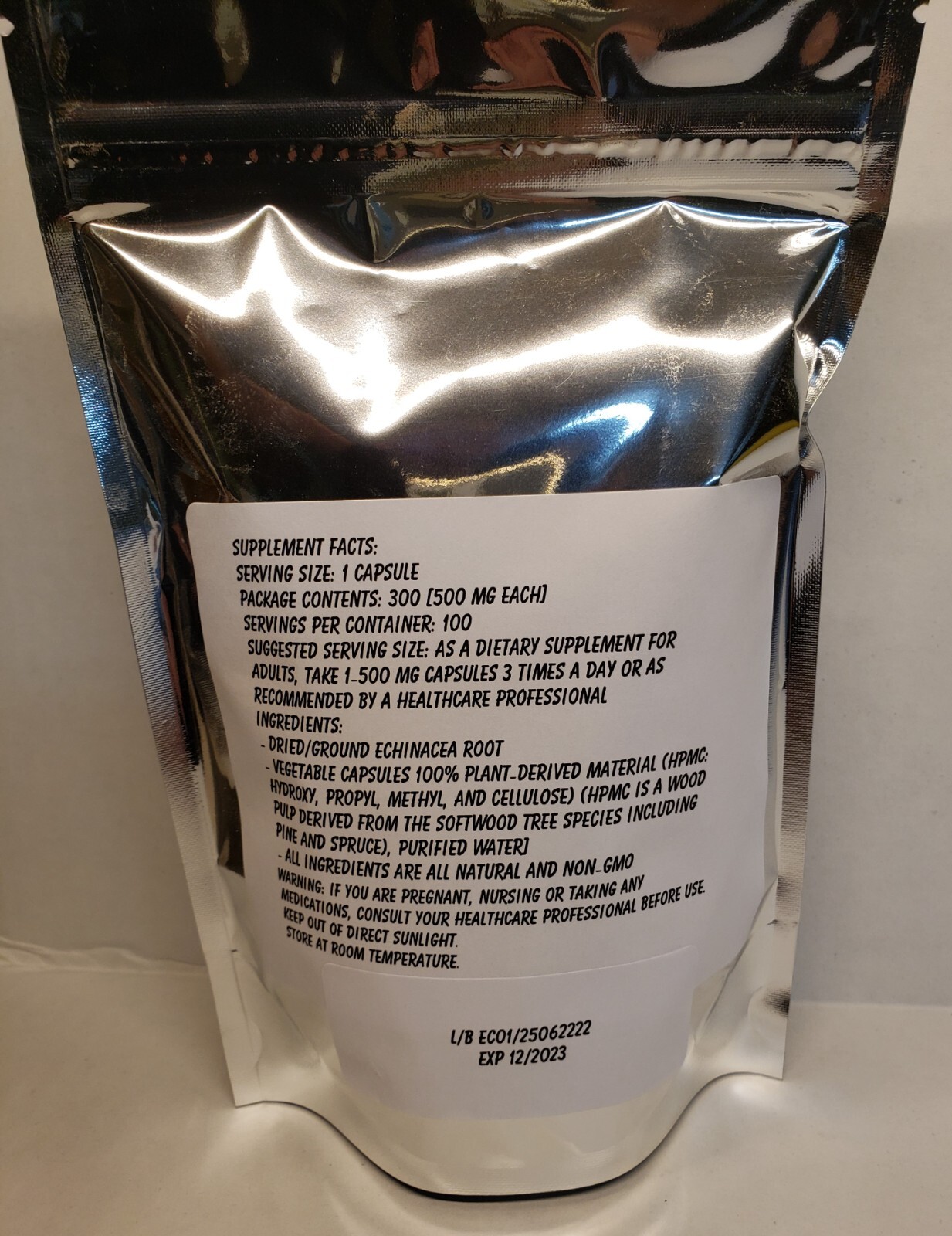 Echinacea Root Capsules 300 Ct – Made Fresh On Demand!