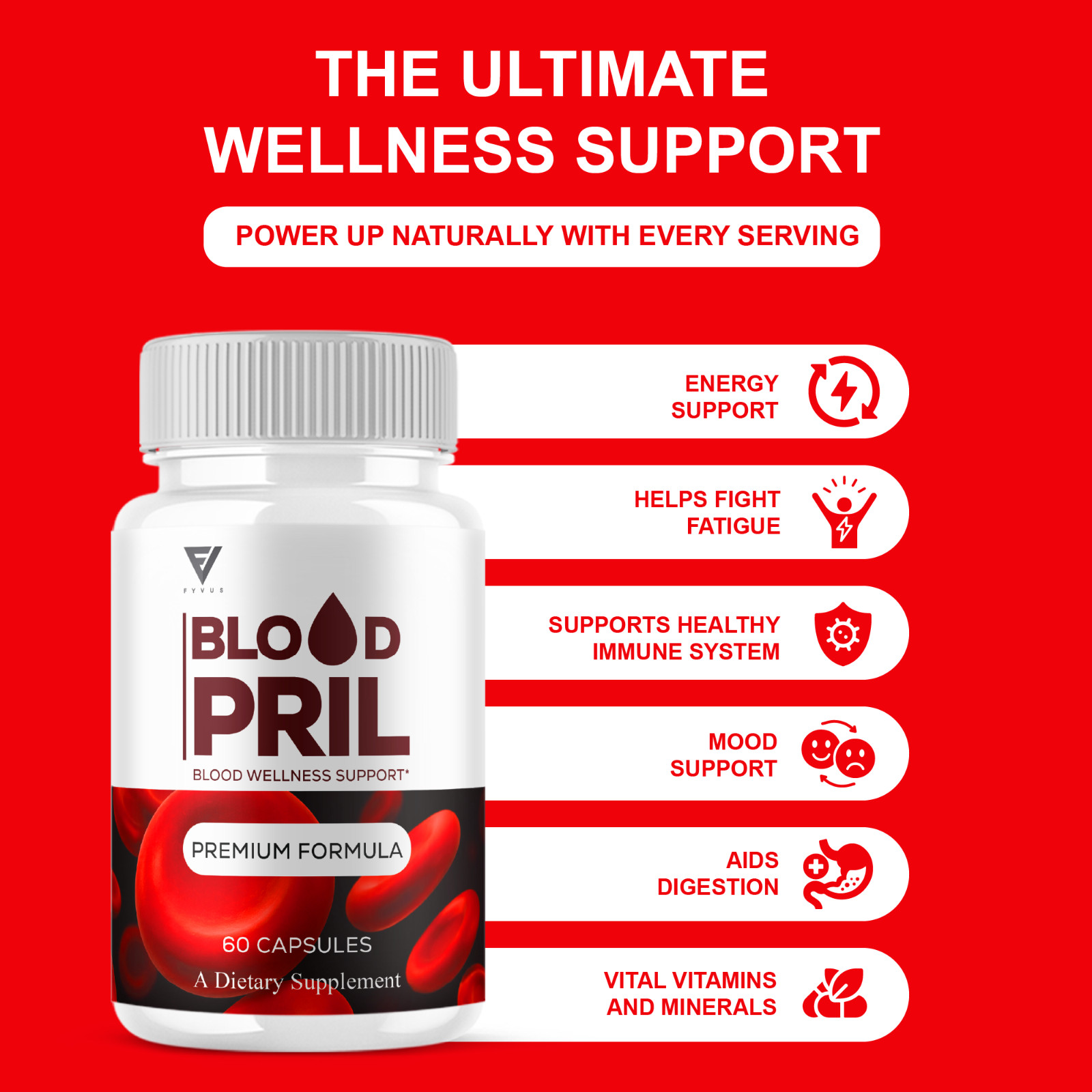 (3 Pack) Blood Pril Blood Health Pills, BloodPril Premium Support (180 Capsules)