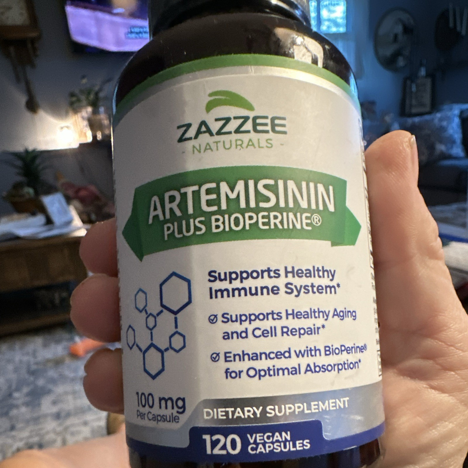 Zazzee Naturals Artemisinin + BioPerine 100mg 120 Vegan Capsules Immune Support