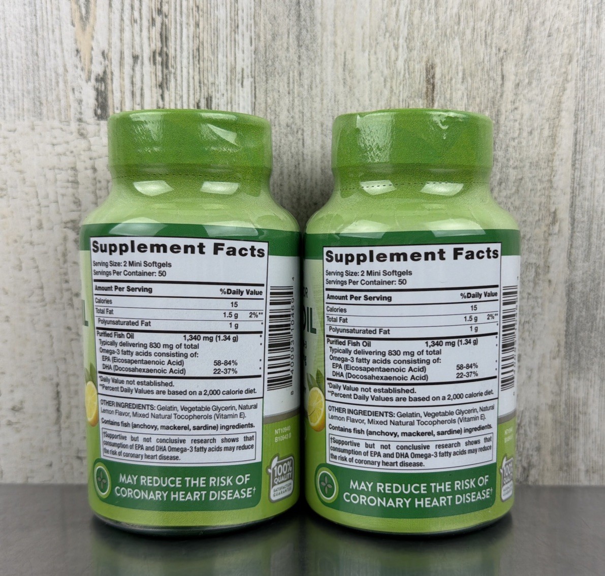 Lot Of 2 Natures Truth Mini Fish Oil 1,340 mg – 100 Soft Gels