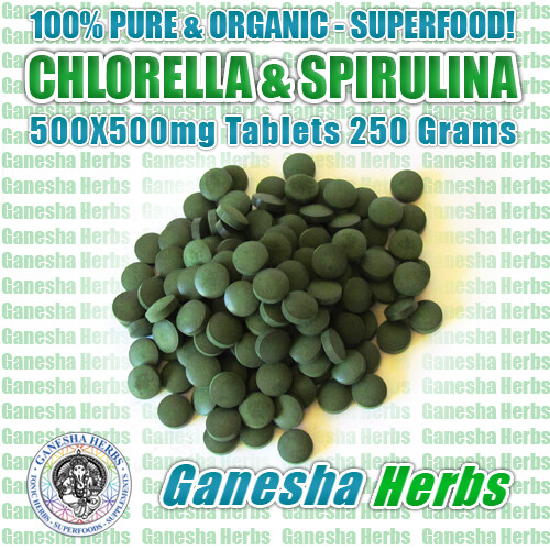 Chlorella & Spirulina 500mg Tablets 4 months supply Certified USDA ORGANIC!