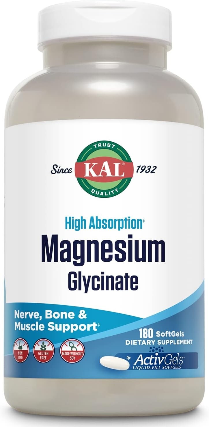 Kal Magnesium Glycinate 180 Softgels