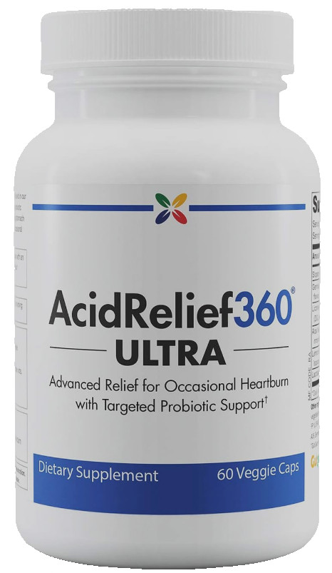 StopAgingNow AcidRelief360 ULTRA with GutGard , Probiotics 60 Vegcaps exp 02/28
