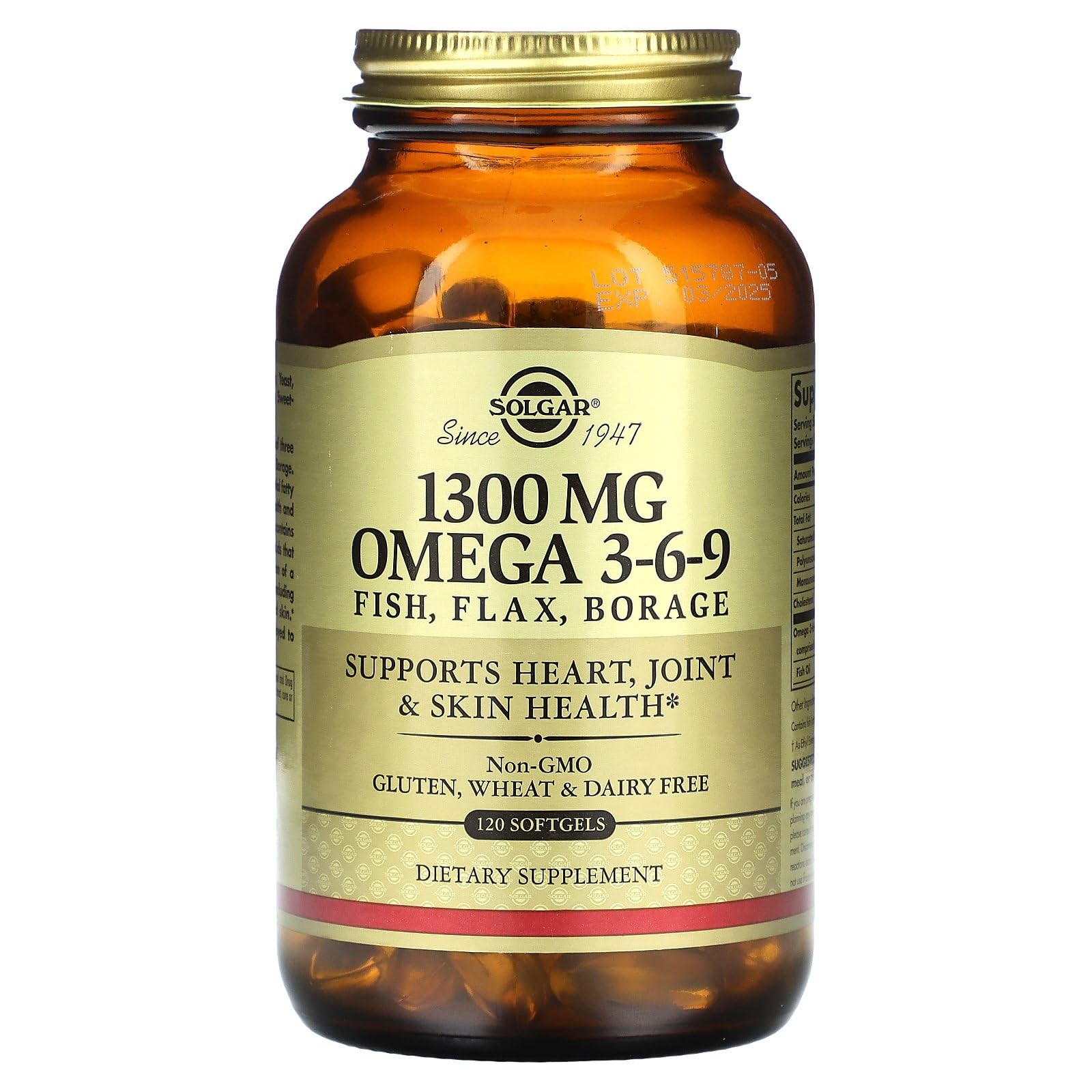 Solgar 1300 Mg Omega 3-6-9 120 – Oil – For – – Epa Dha Omega 3 – 40