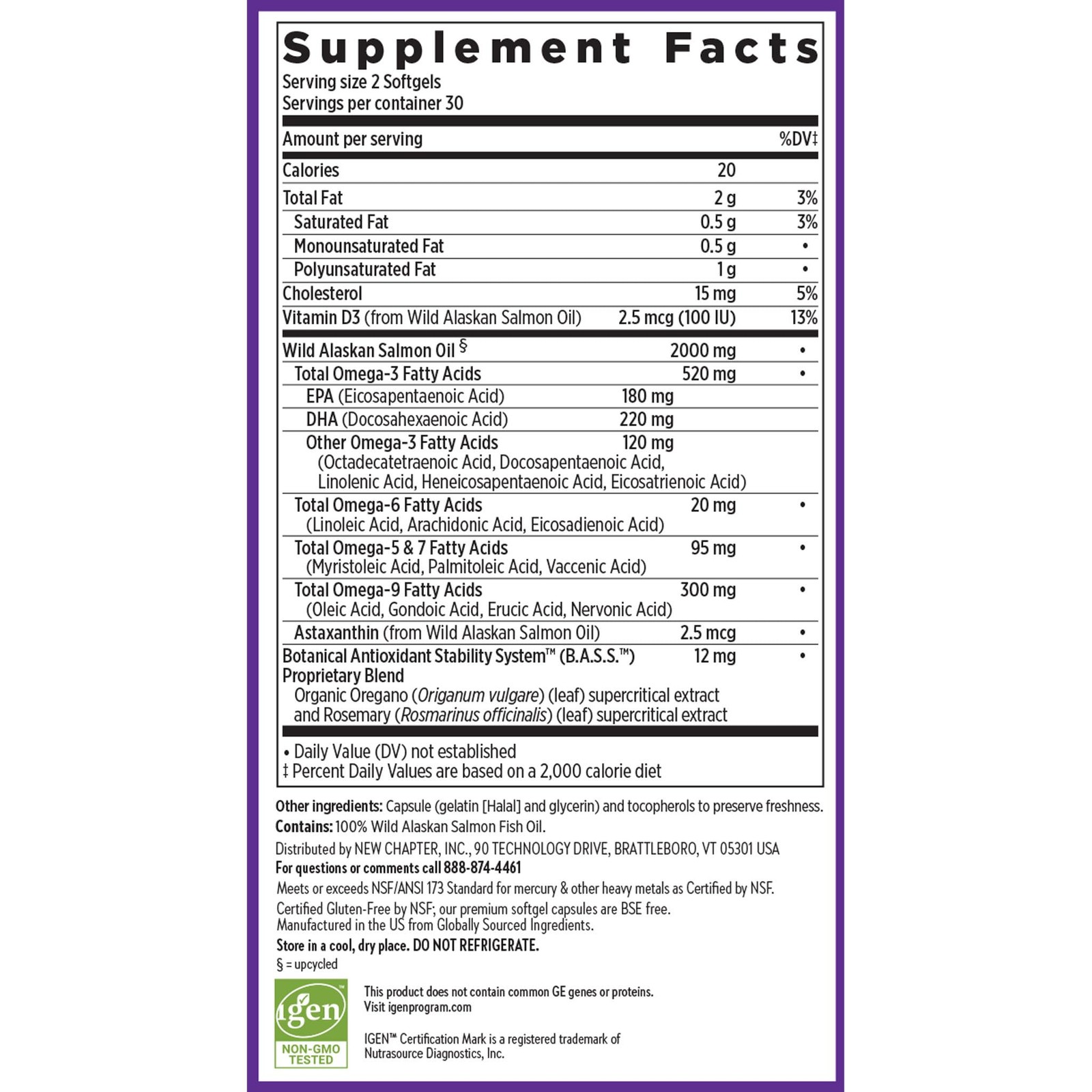 New Chapter Wholemega Fish Oil Supplement – 2000mg per 60 Count (Pack of 1)