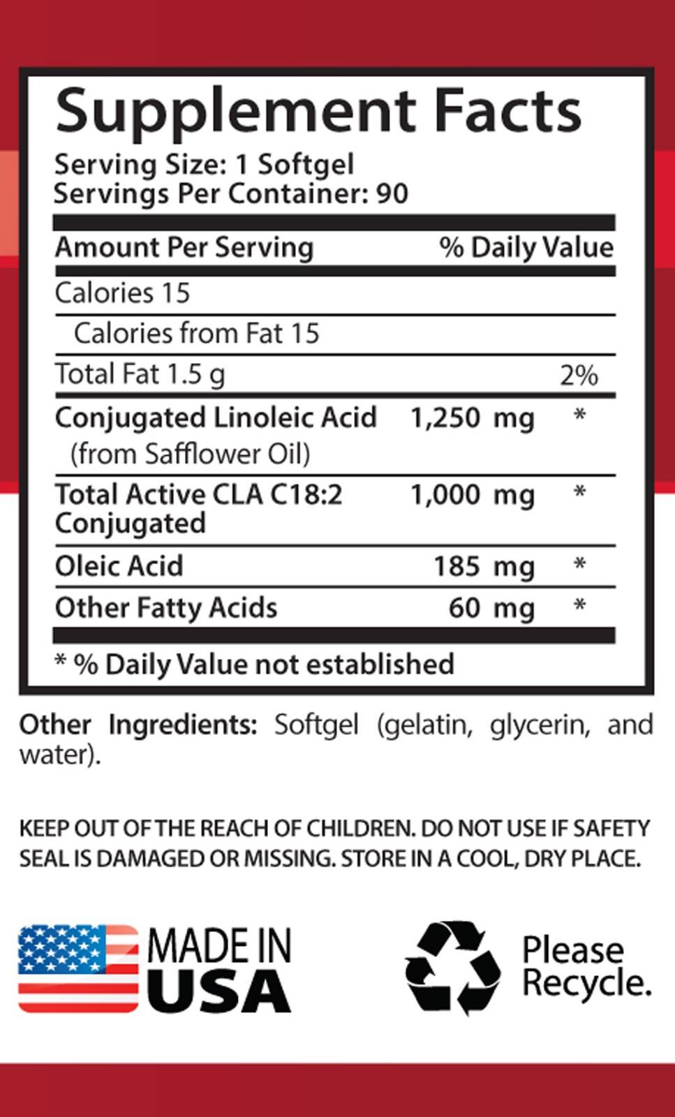rapid weight loss – CLA 1250 mg – 2Bottles 180 Softgels-less fat mass