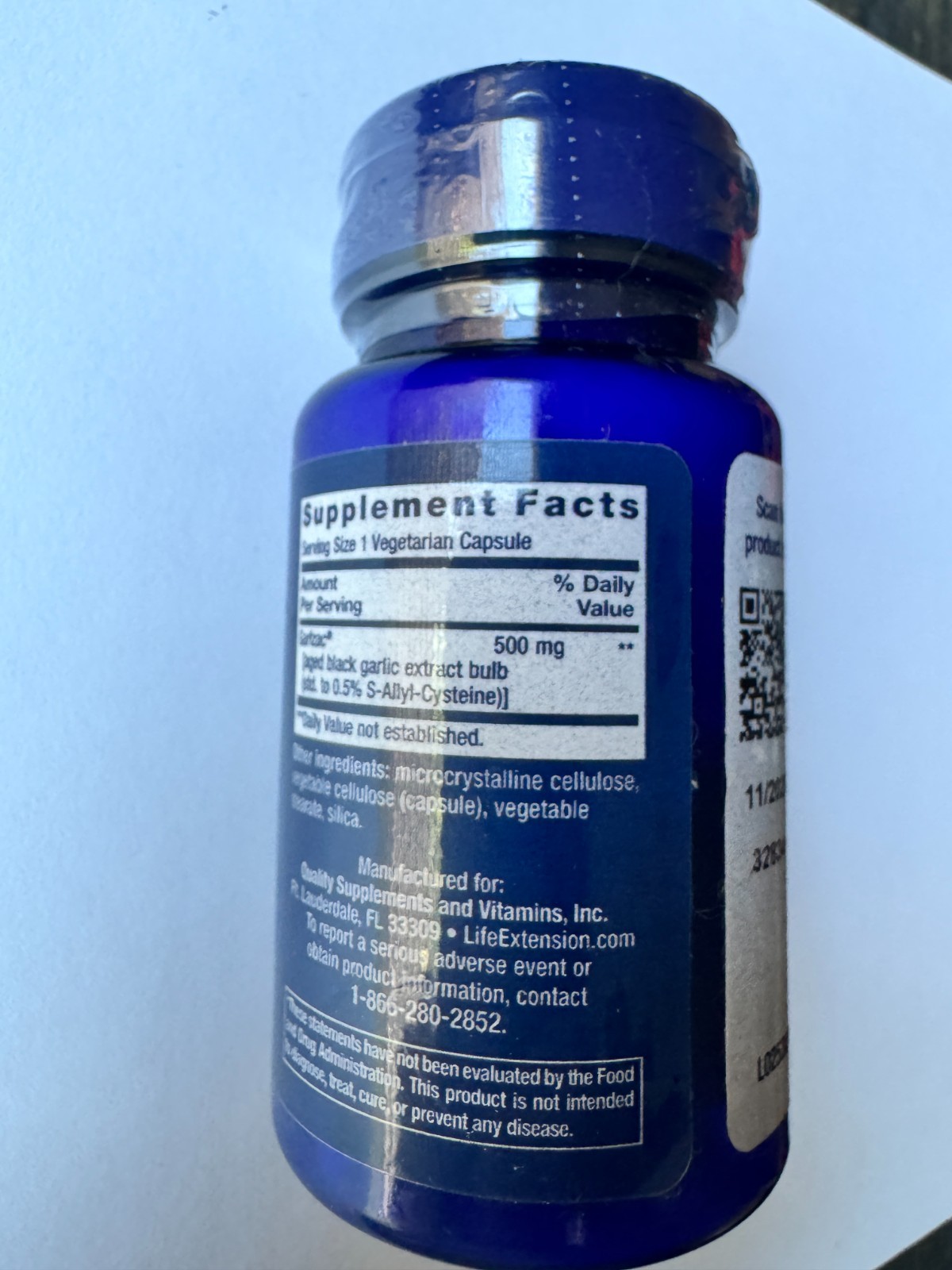 EXP. 11/2026 Life Extension Aged Black Garlic 500 mg 30 Caps DISCOUNTED